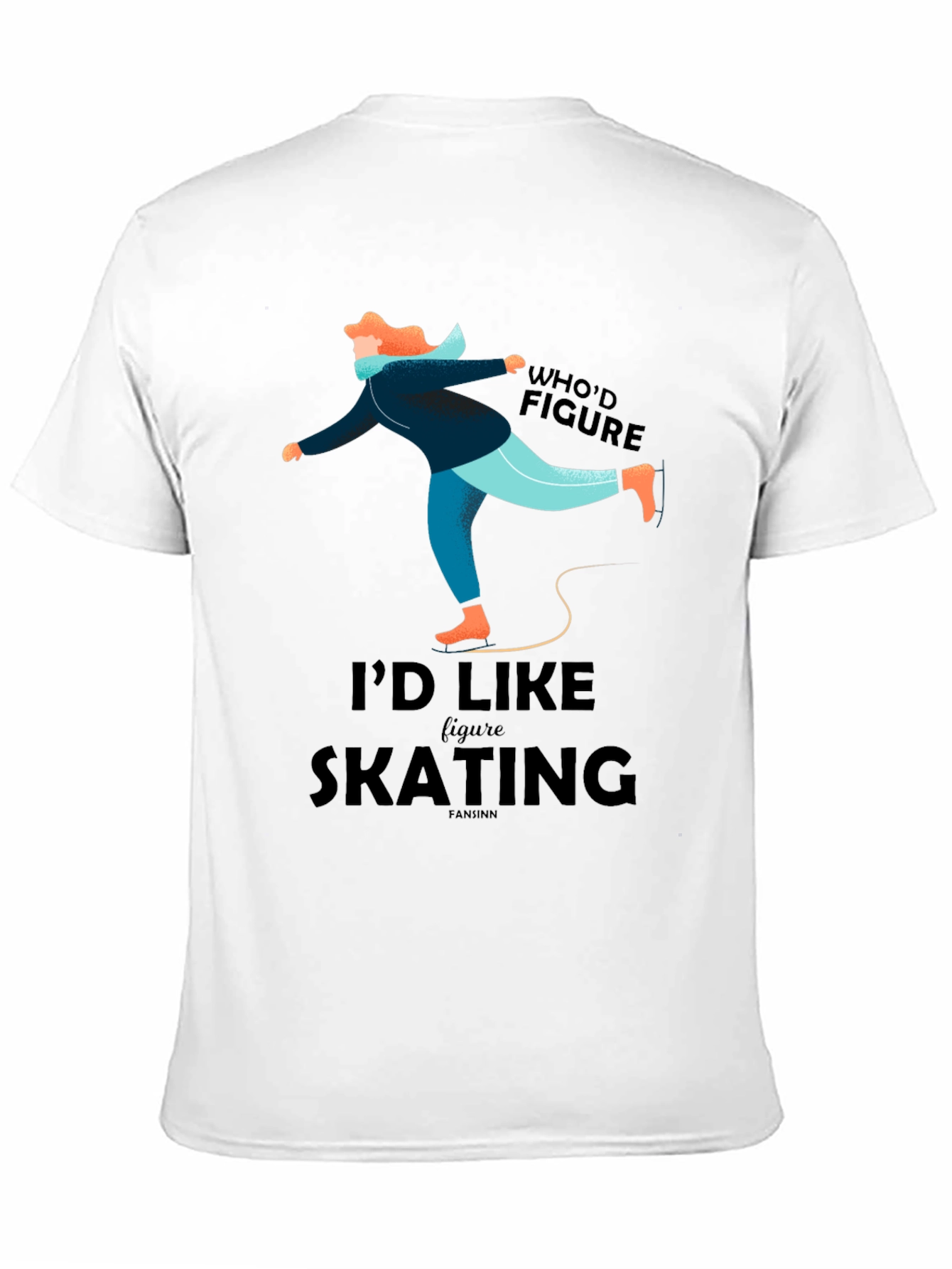 Figure Skating Graphic Tee - Black Casual T-Shirt