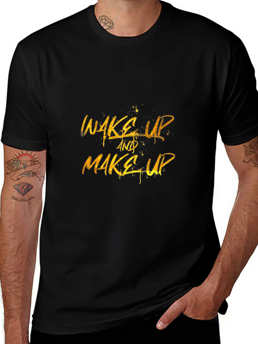 Wake Up & Make Up Black Graphic Tee