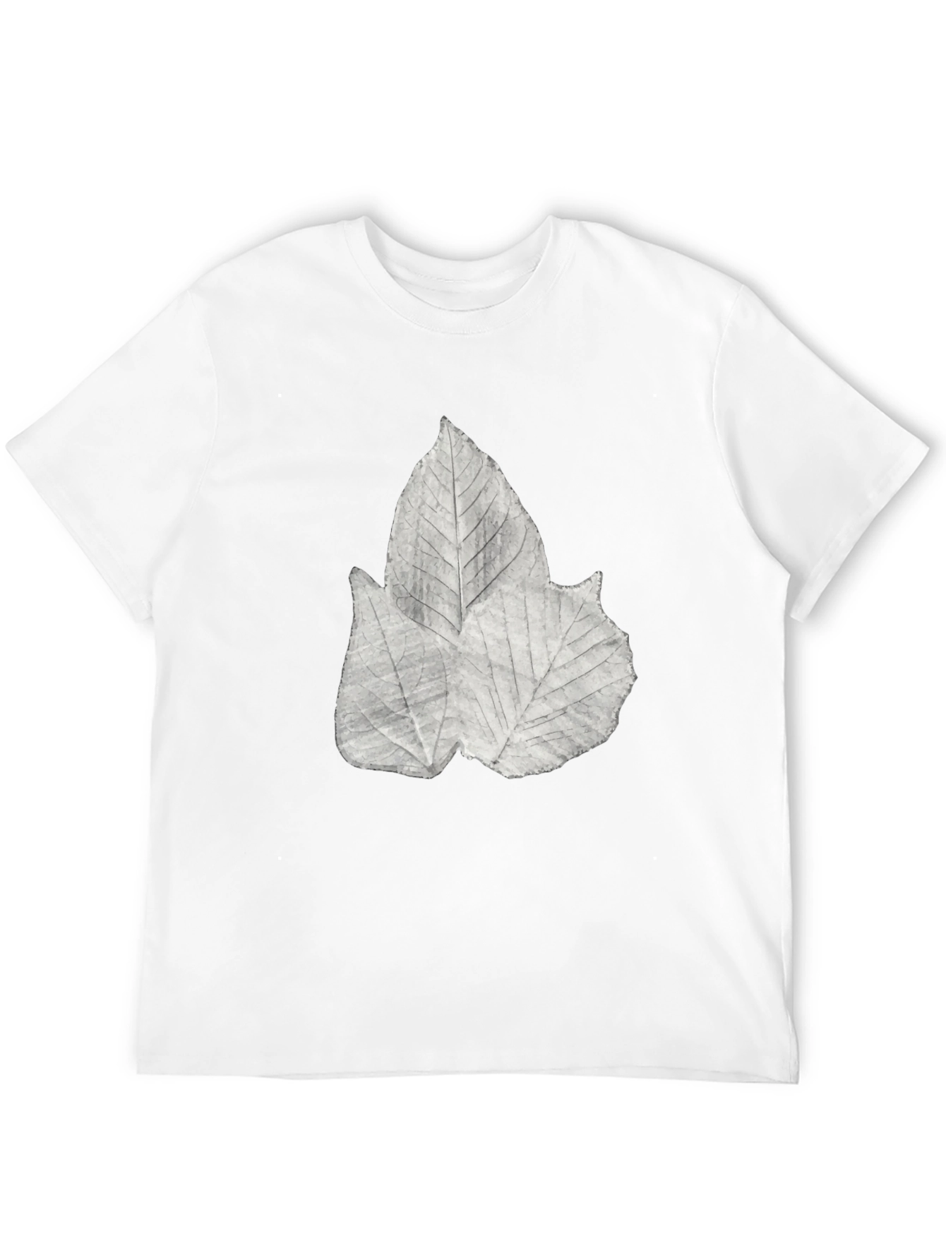 Leaf Print Black Tee - Botanical Style