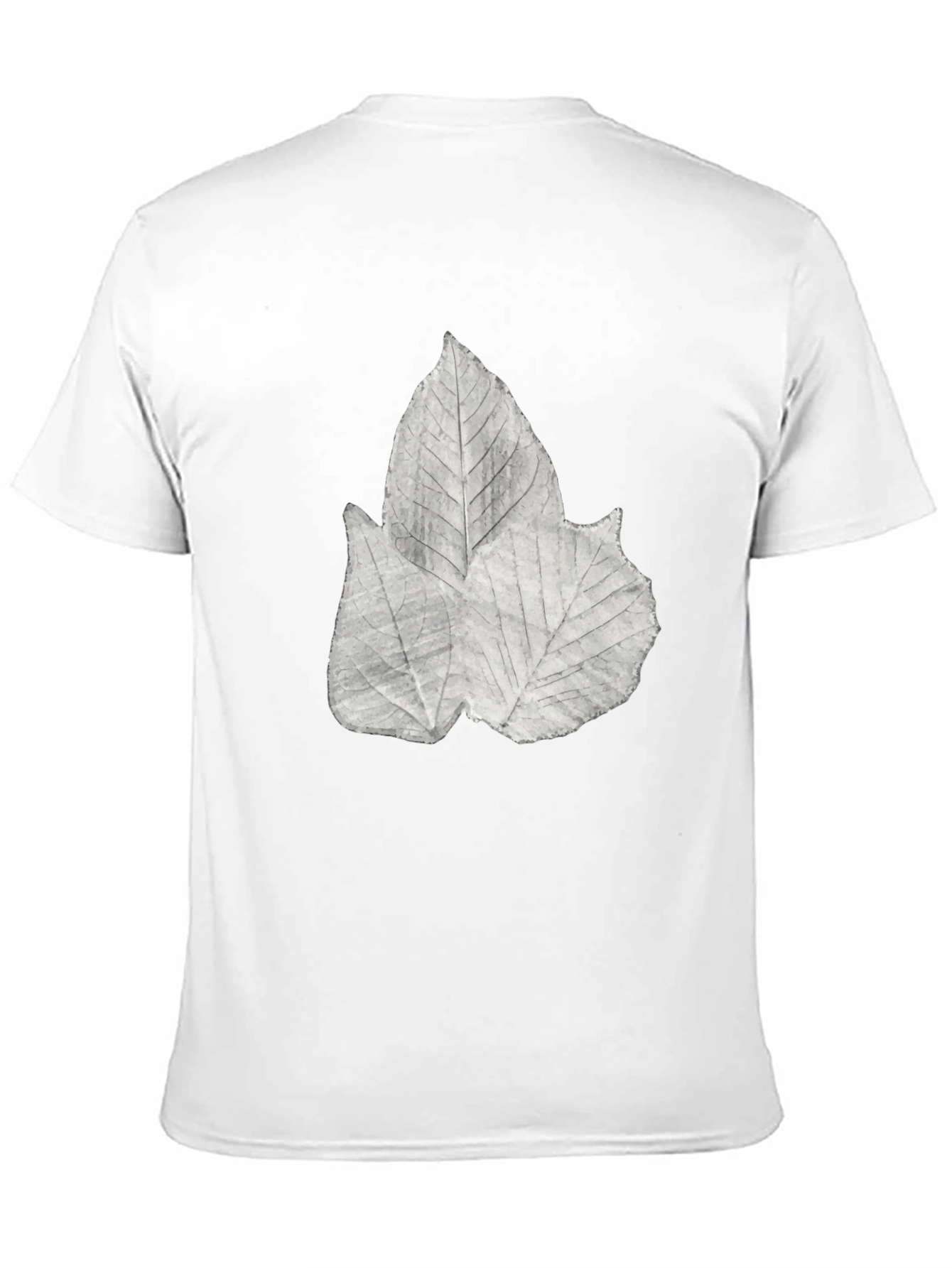 Leaf Print Black Tee - Botanical Style