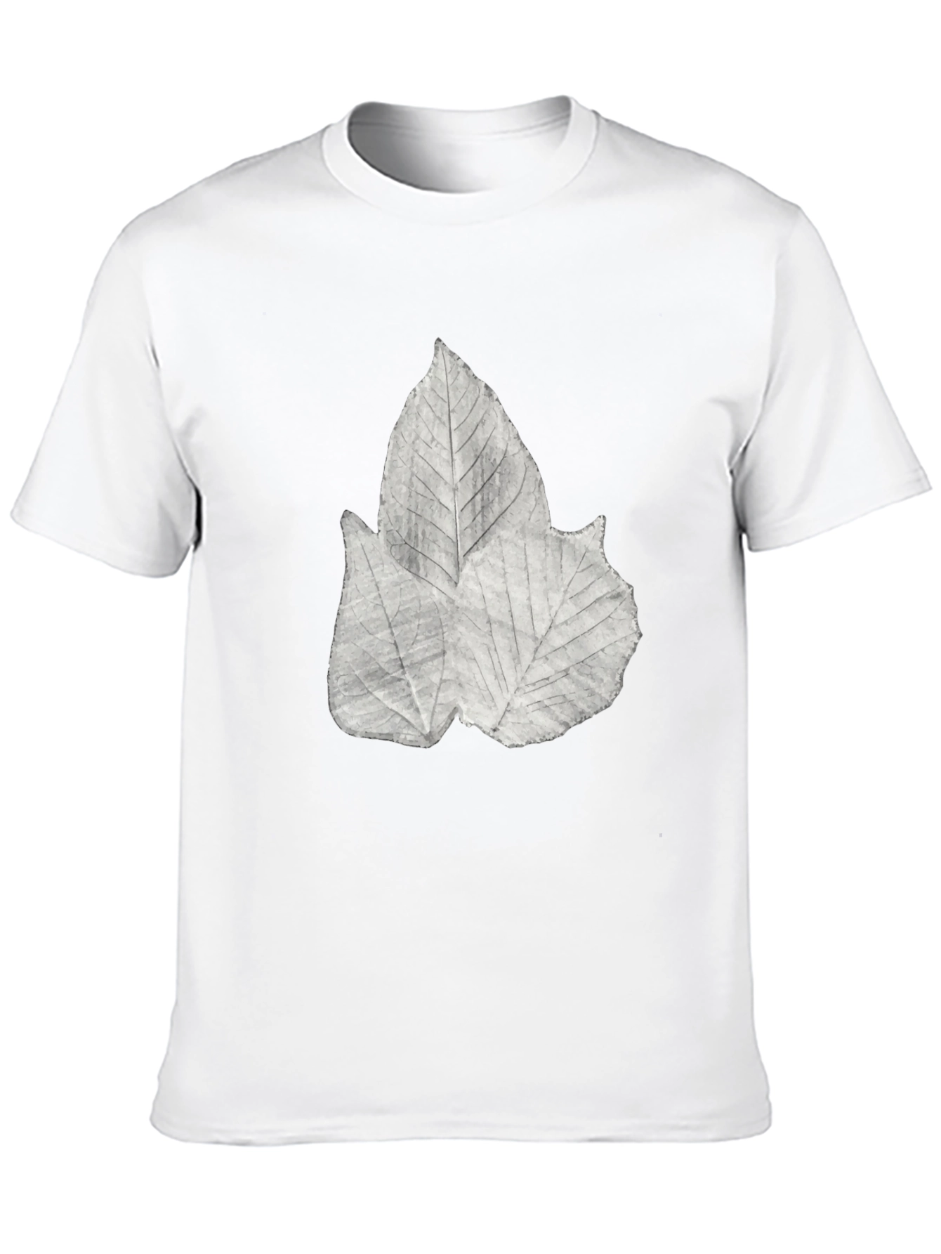 Leaf Print Black Tee - Botanical Style