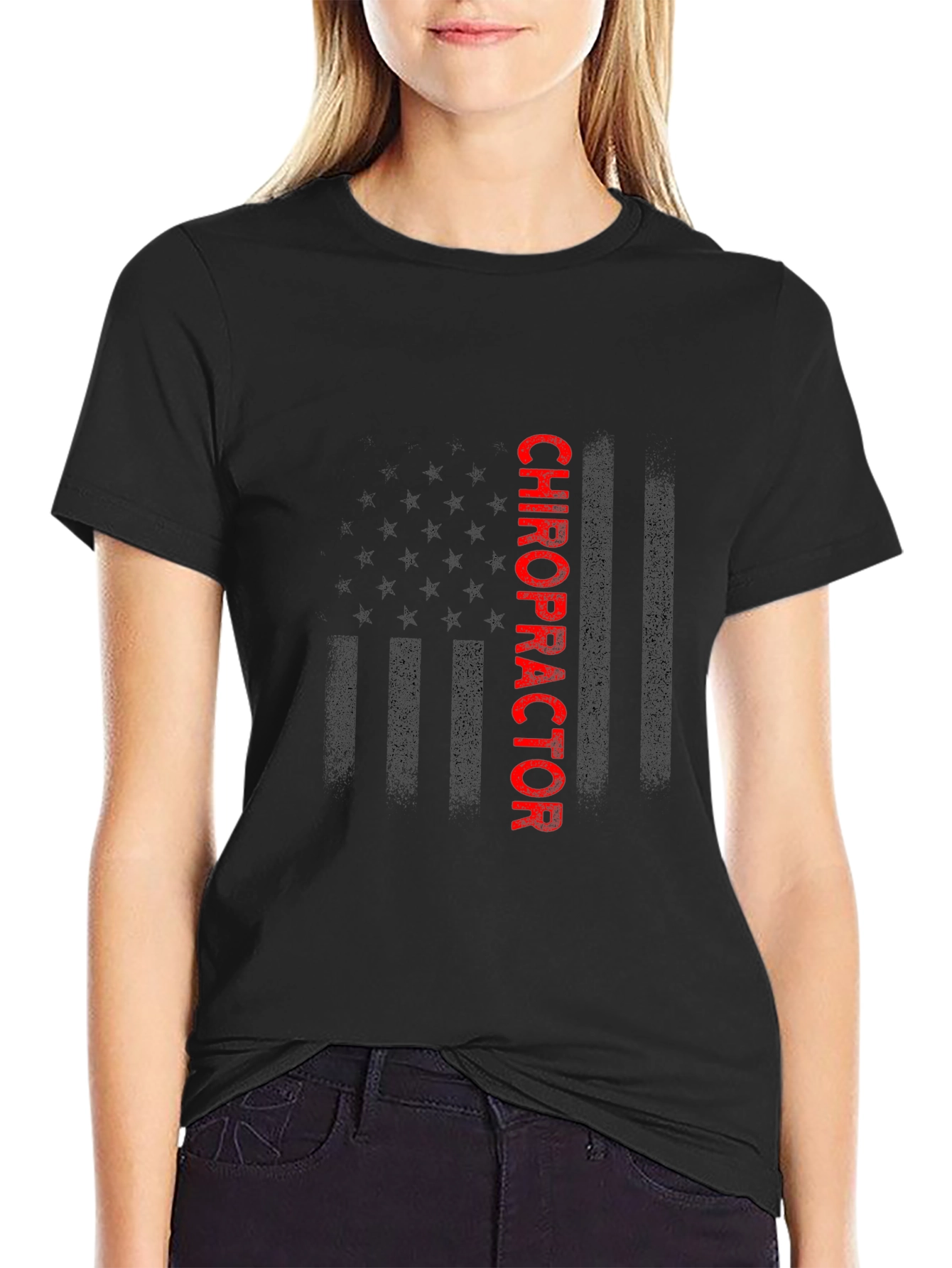 Chiropractor American Flag T-Shirt
