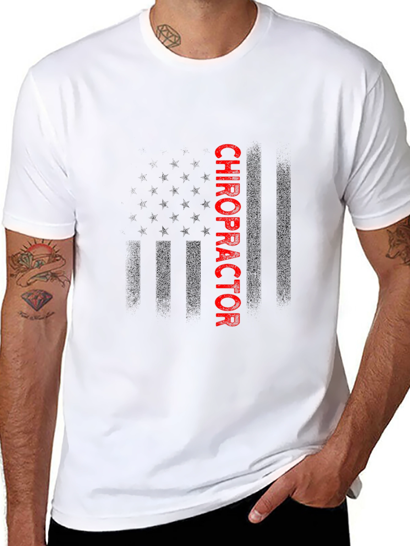 Chiropractor American Flag T-Shirt