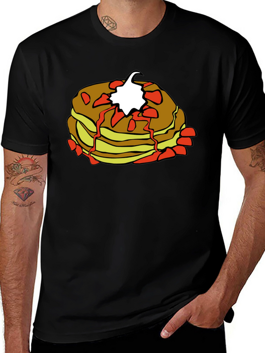 Pancake Stack Graphic Tee - Breakfast Lovers Shirt