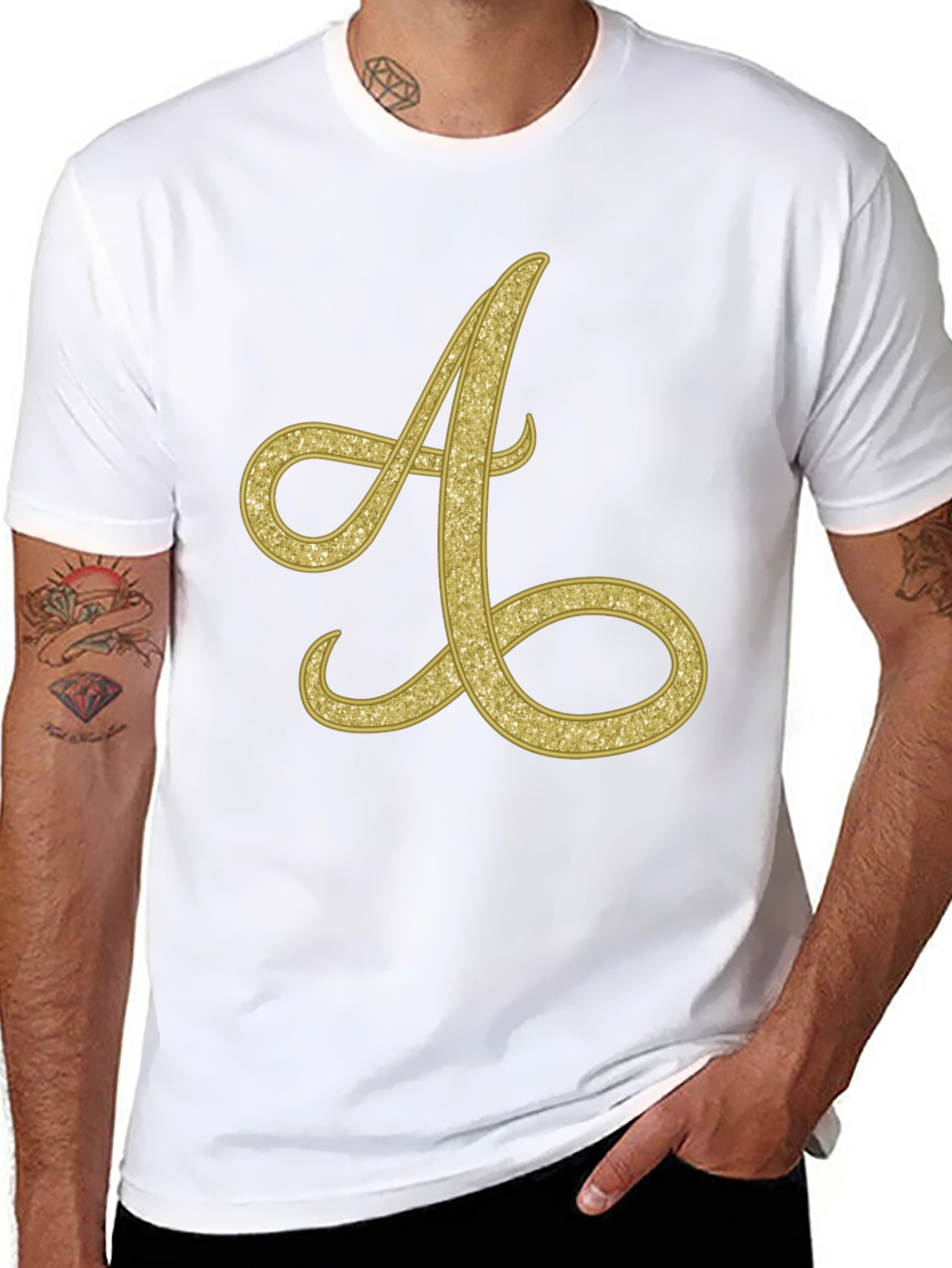 Golden Letter A T-Shirt