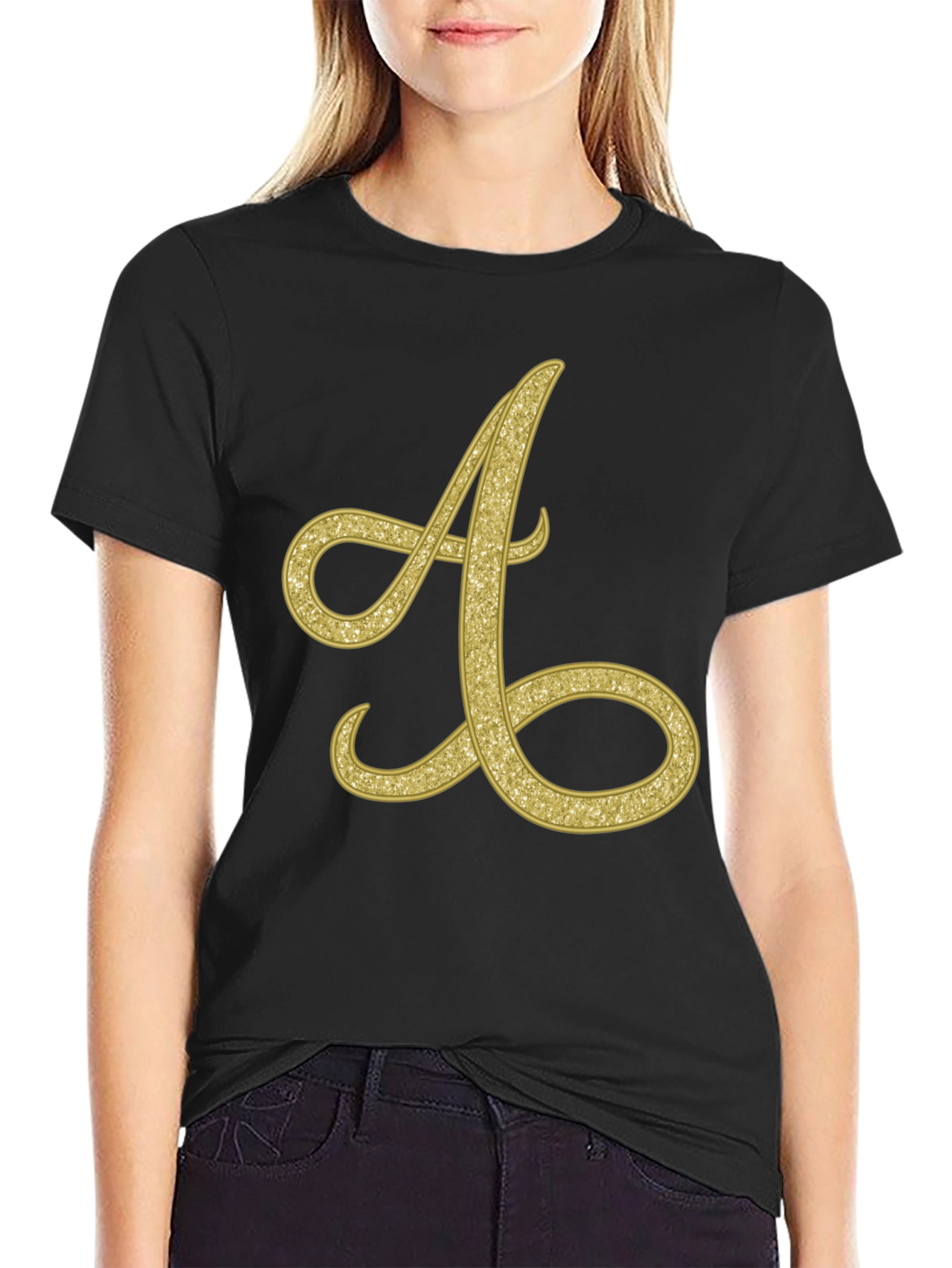 Golden Letter A T-Shirt