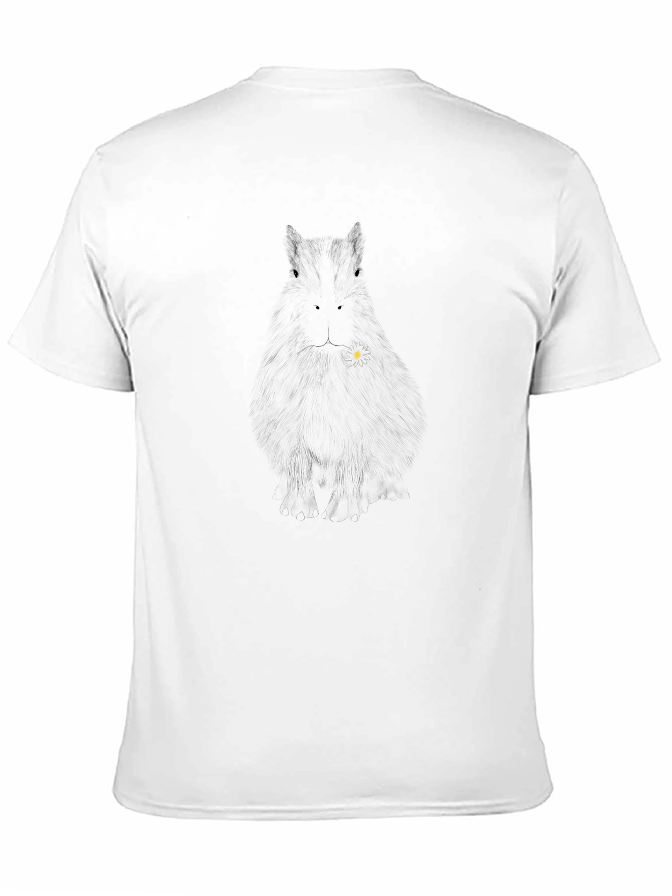 Black T-Shirt with Flower Design