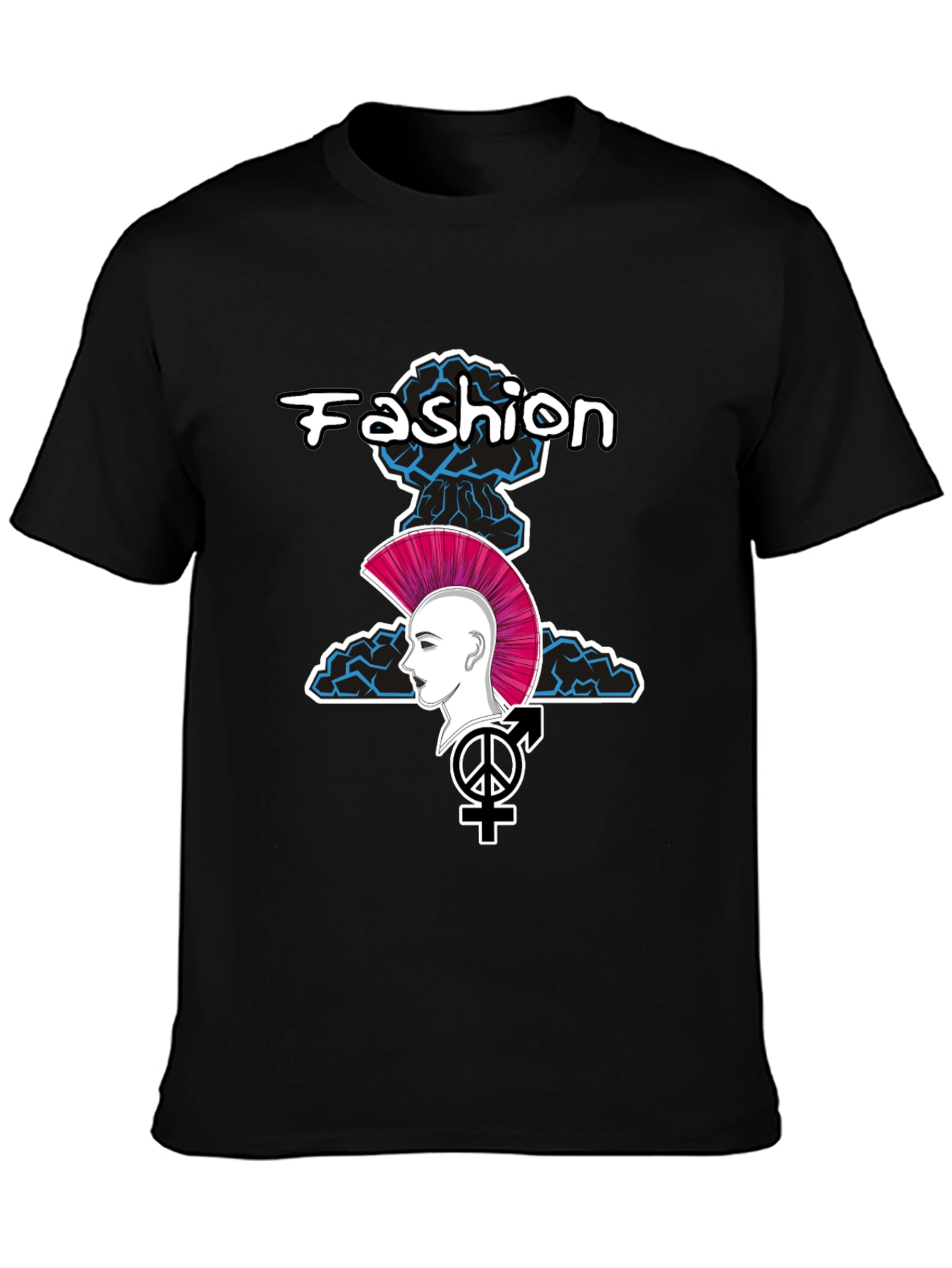 Edgy Fashion Graphic Tee - Unisex Black T-Shirt