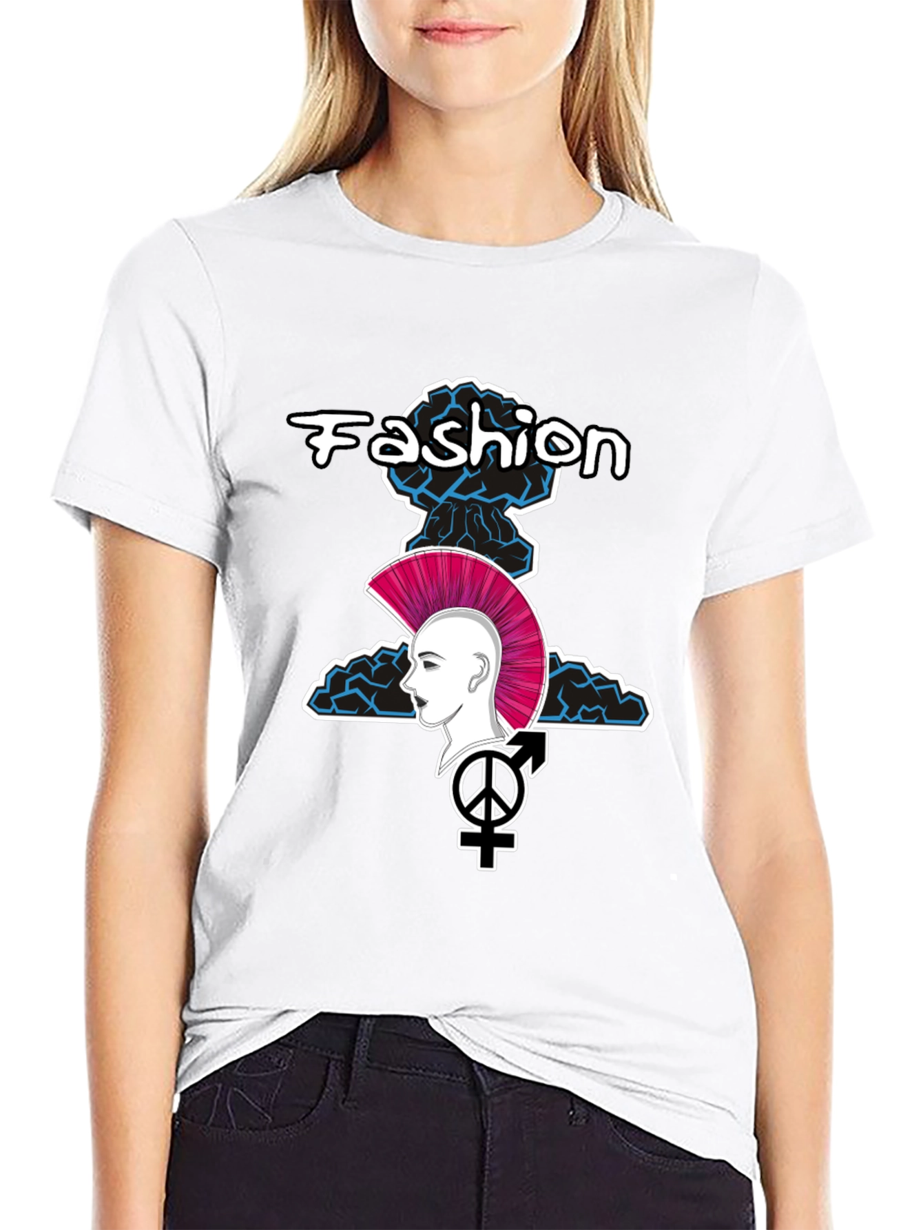 Edgy Fashion Graphic Tee - Unisex Black T-Shirt