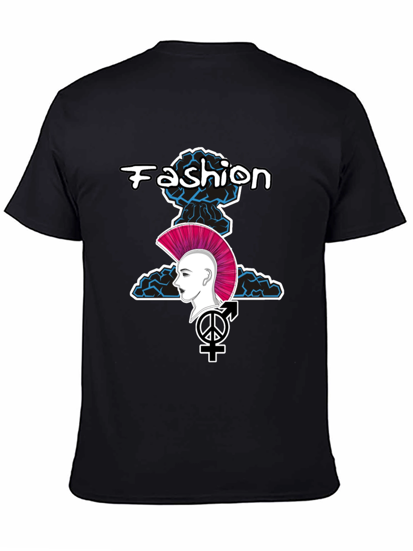 Edgy Fashion Graphic Tee - Unisex Black T-Shirt