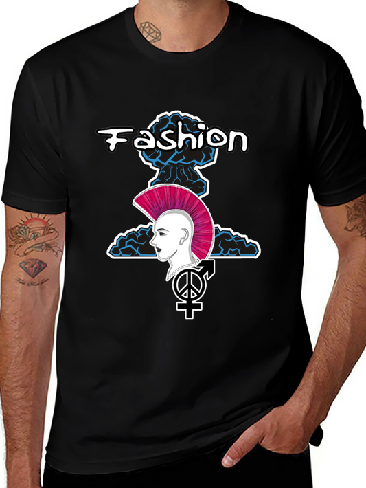 Edgy Fashion Graphic Tee - Unisex Black T-Shirt
