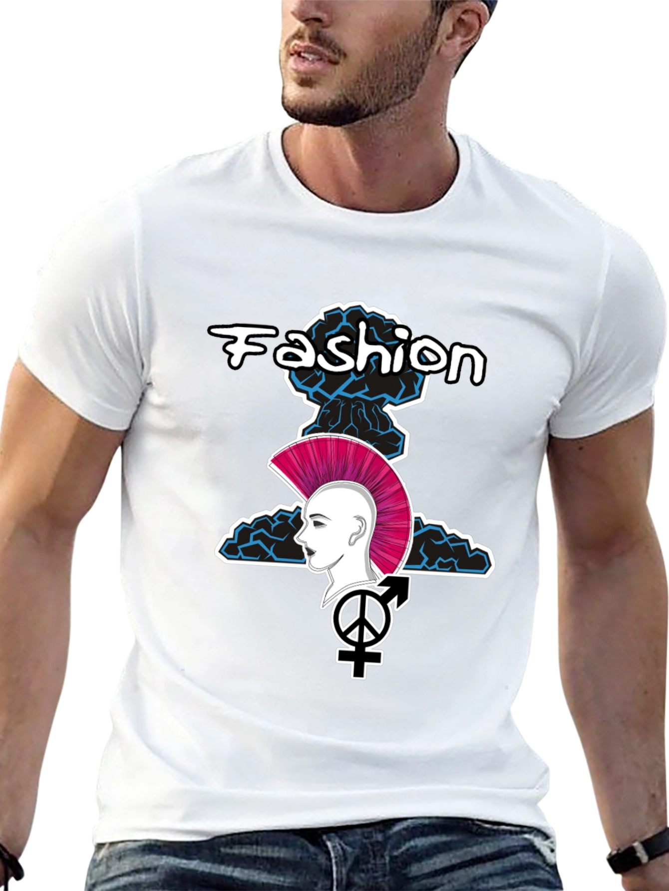 Edgy Fashion Graphic Tee - Unisex Black T-Shirt