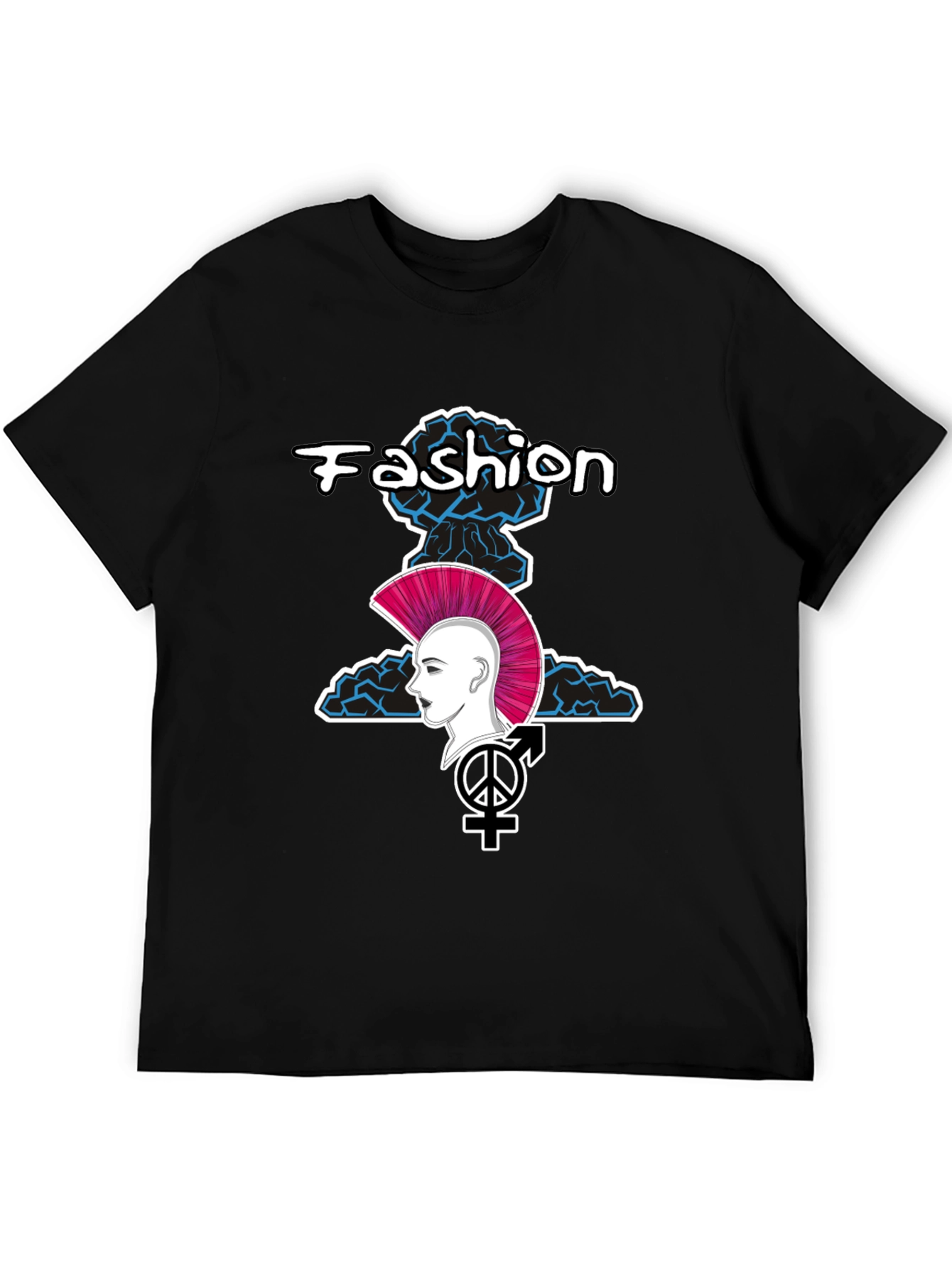 Edgy Fashion Graphic Tee - Unisex Black T-Shirt