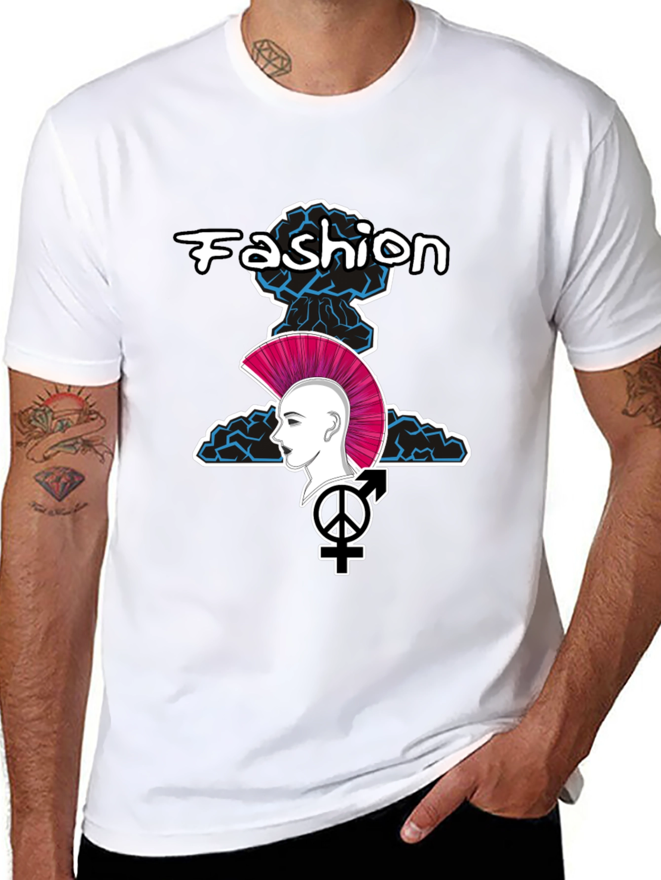 Edgy Fashion Graphic Tee - Unisex Black T-Shirt