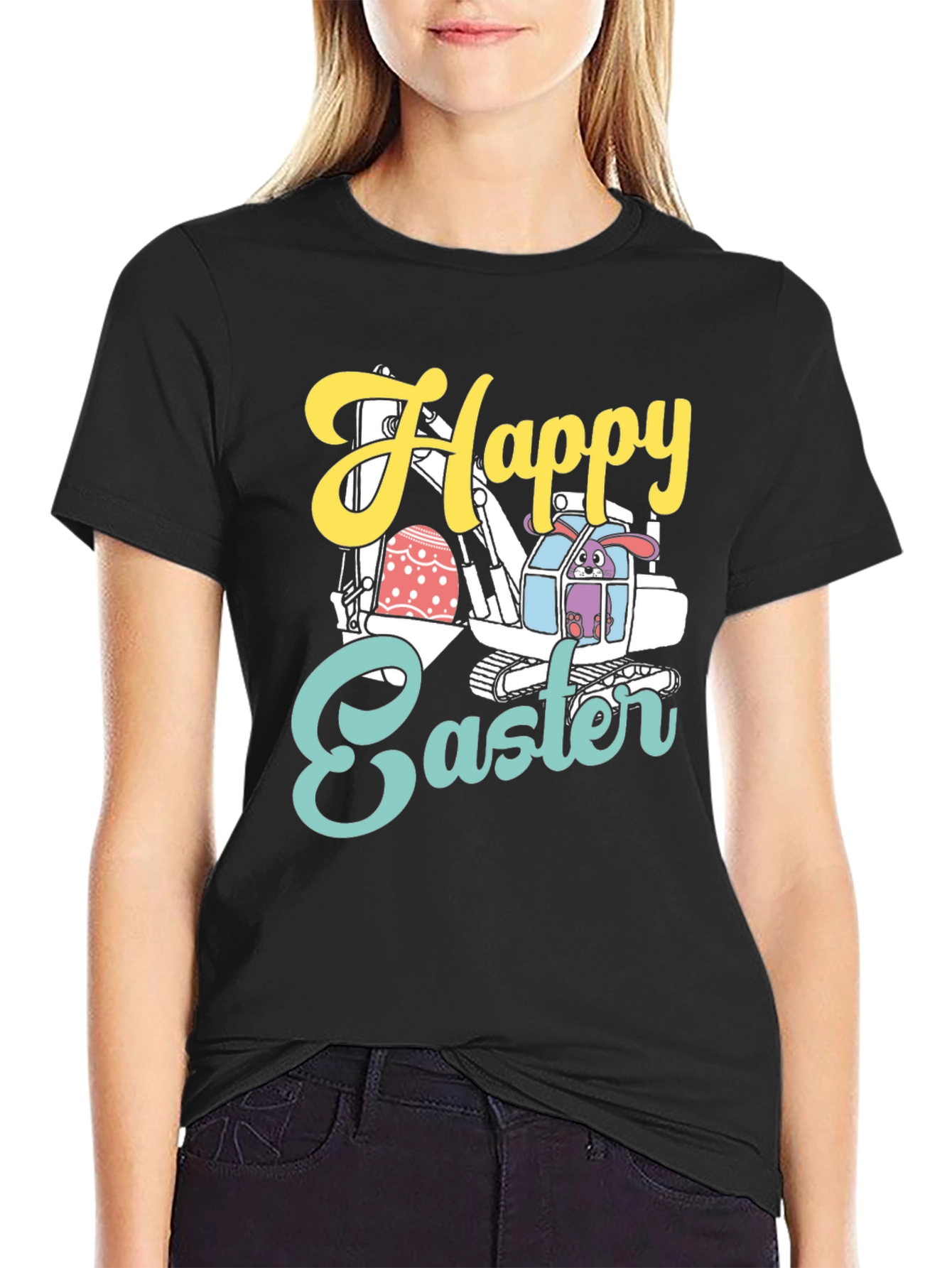 Happy Easter Bunny Excavator T-Shirt
