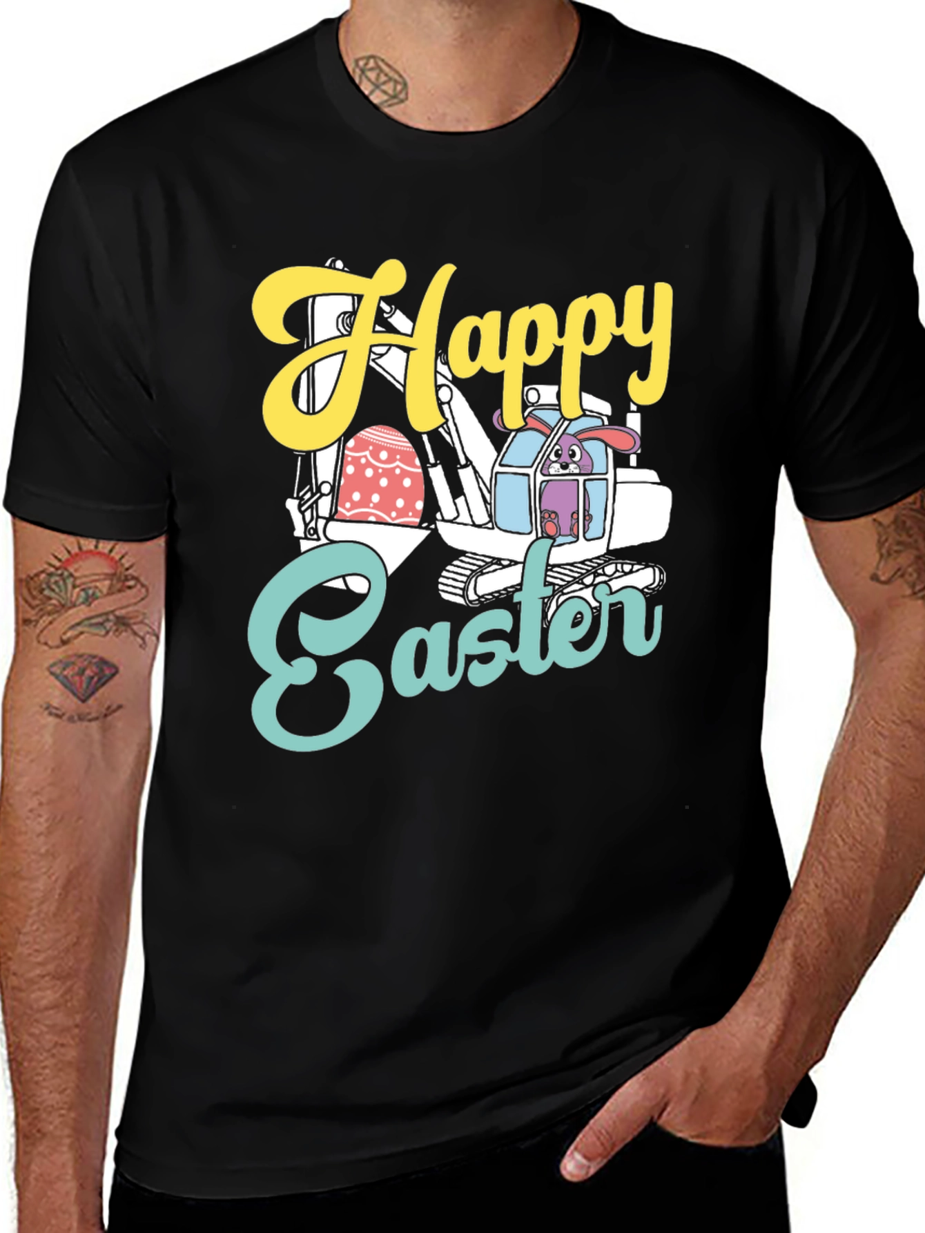 Happy Easter Bunny Excavator T-Shirt
