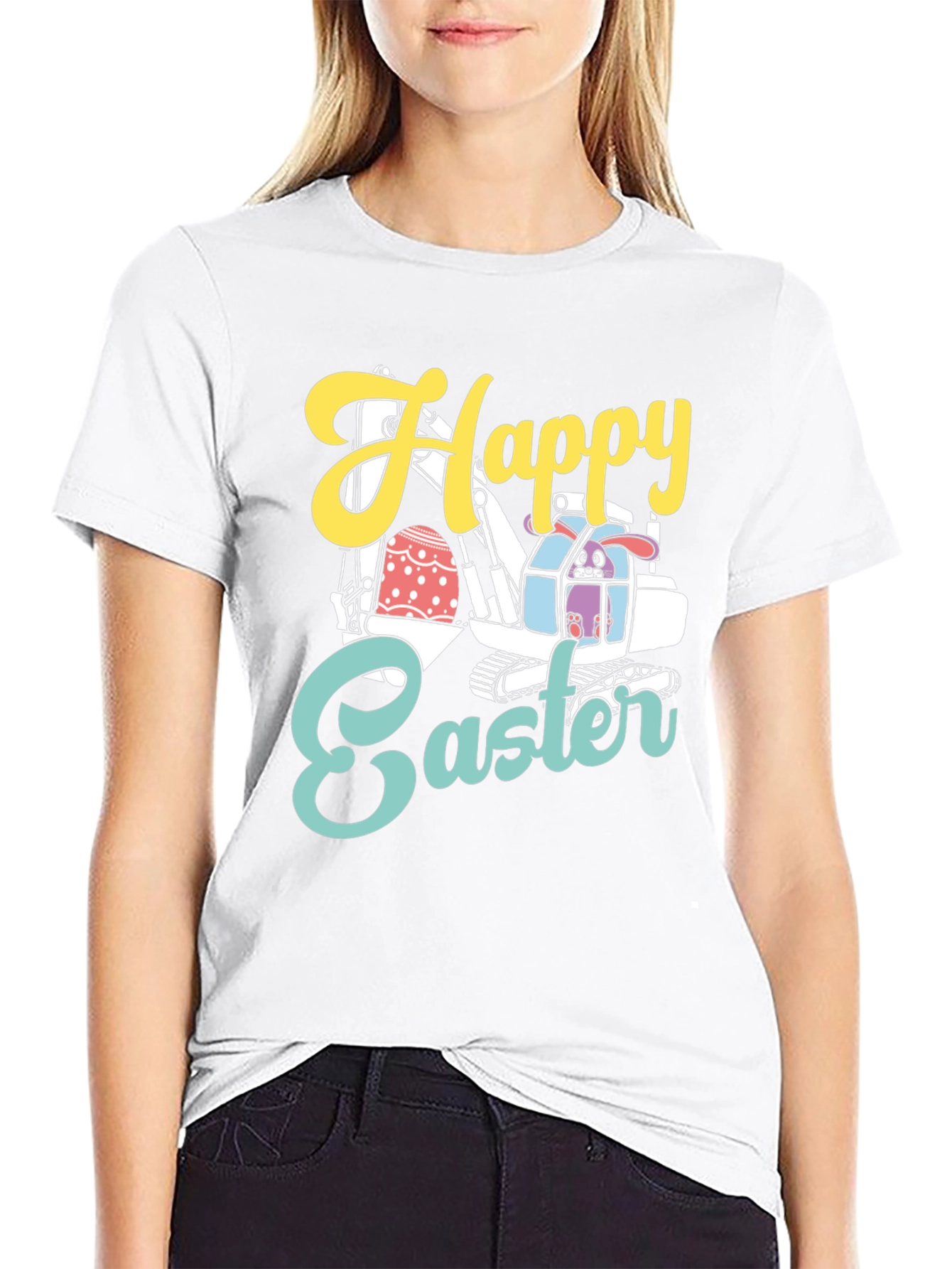 Happy Easter Bunny Excavator T-Shirt