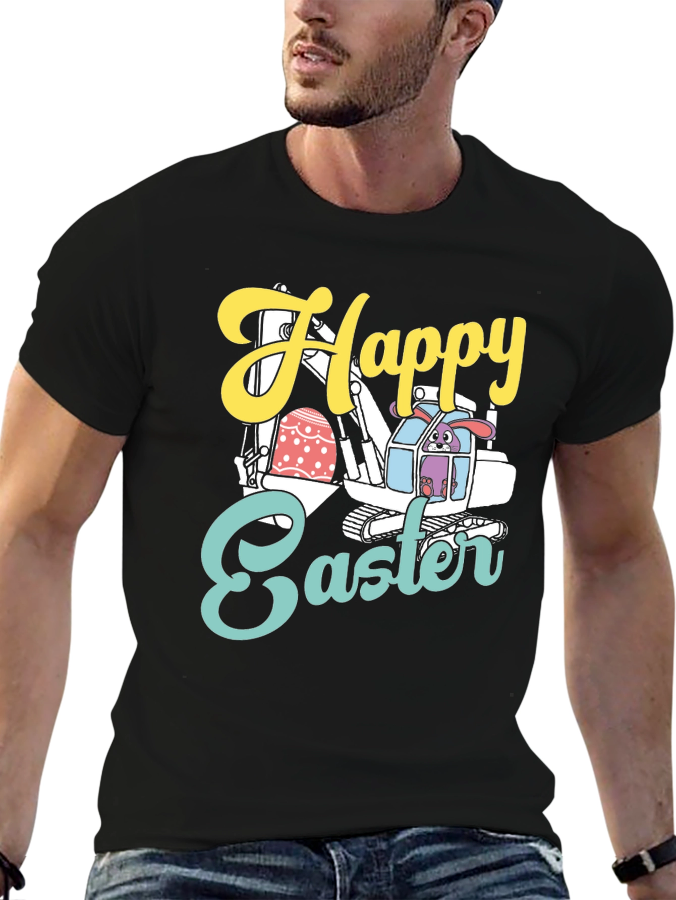 Happy Easter Bunny Excavator T-Shirt