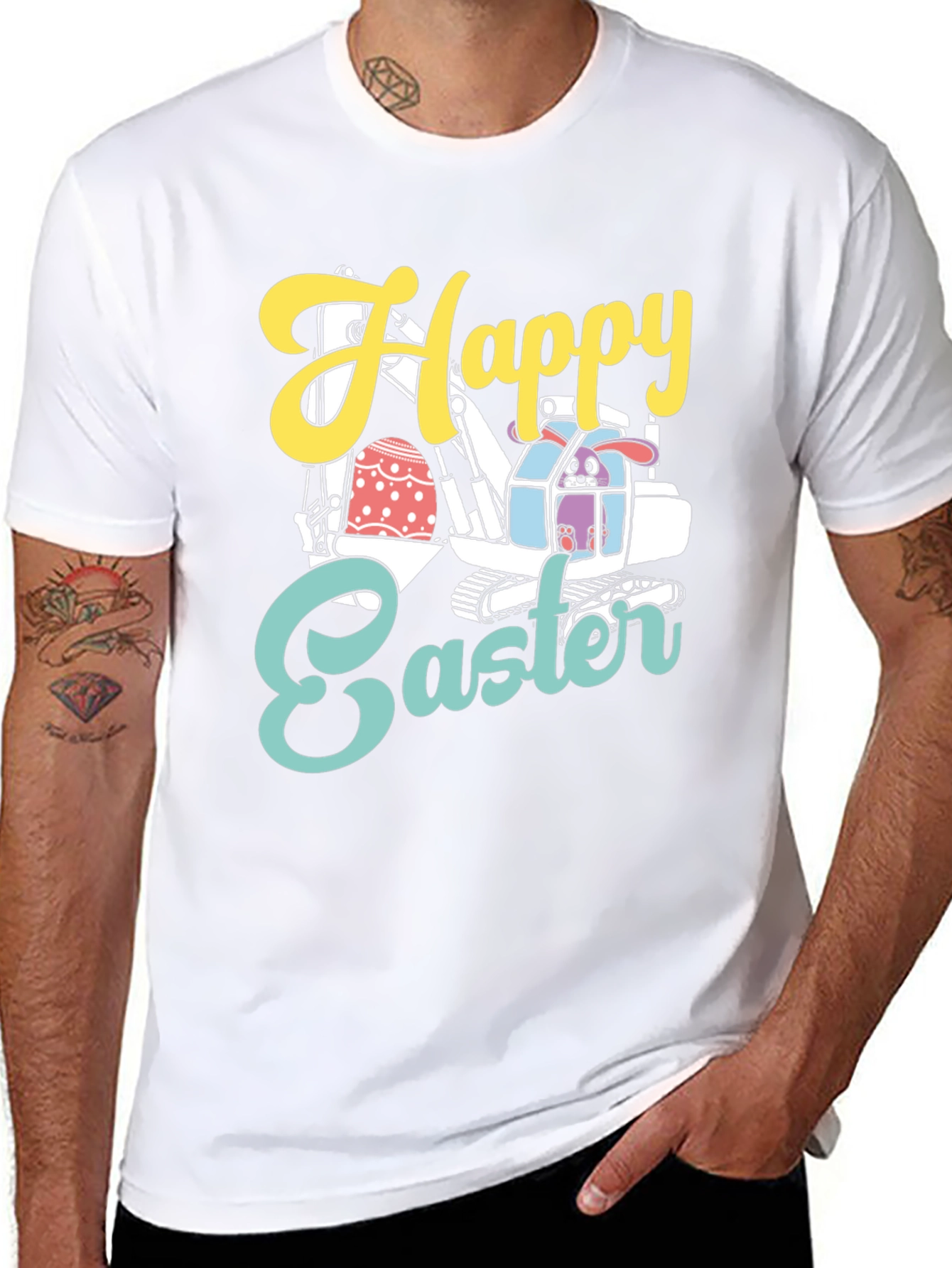 Happy Easter Bunny Excavator T-Shirt