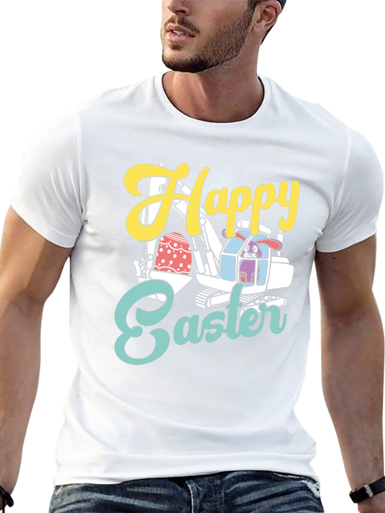 Happy Easter Bunny Excavator T-Shirt