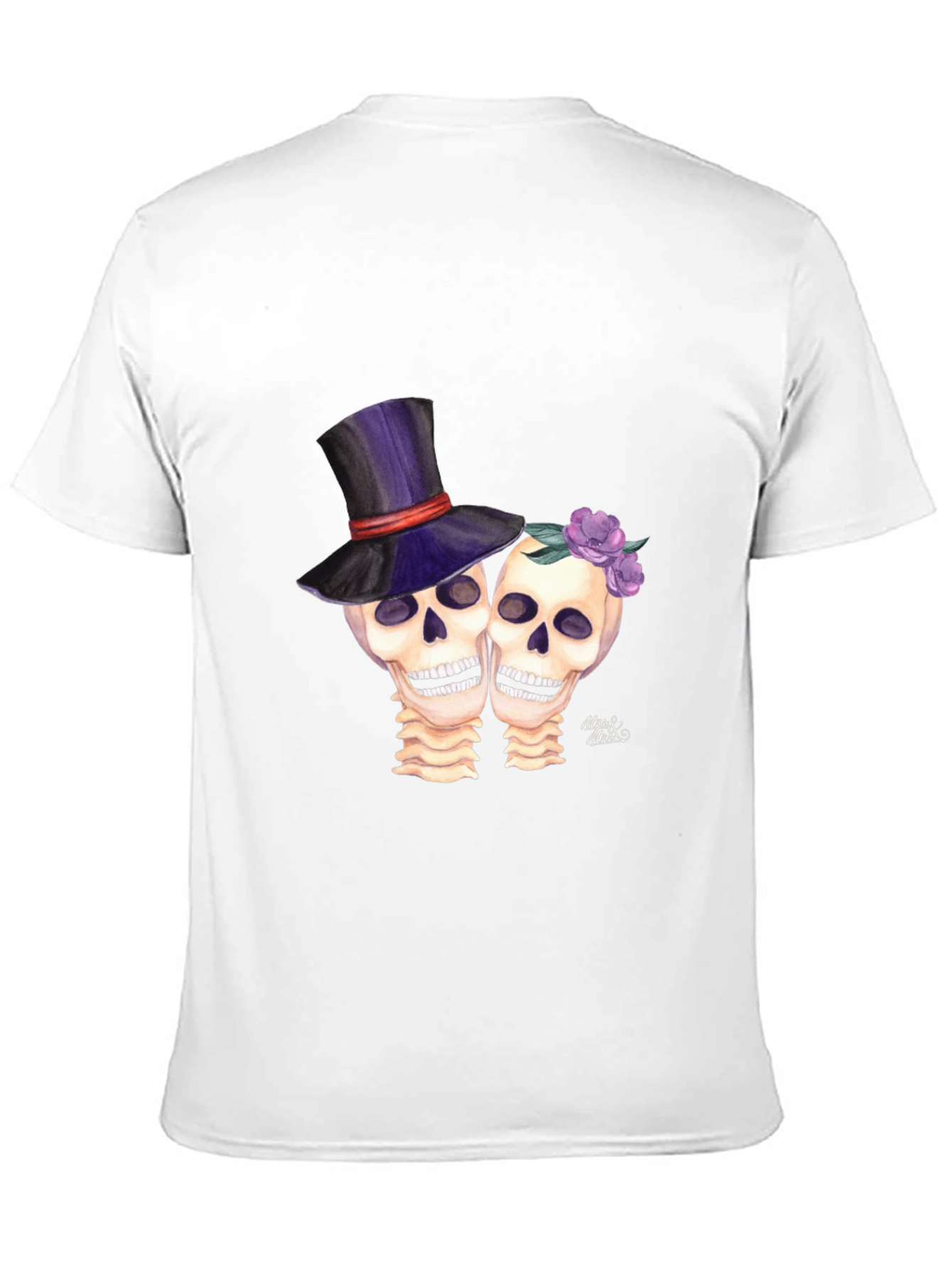 Day of the Dead Skull Couple Graphic Tee