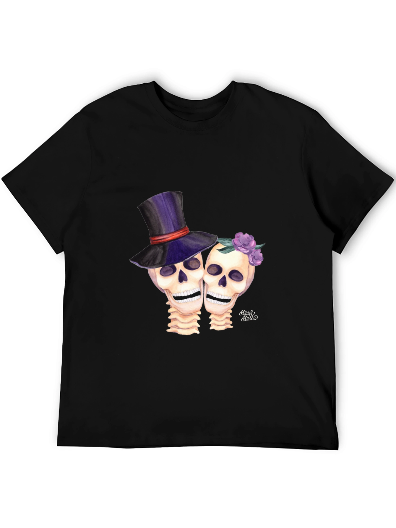 Day of the Dead Skull Couple Graphic Tee