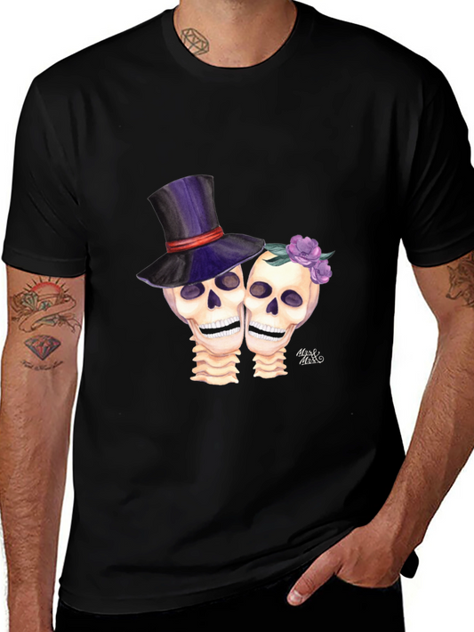 Day of the Dead Skull Couple Graphic Tee