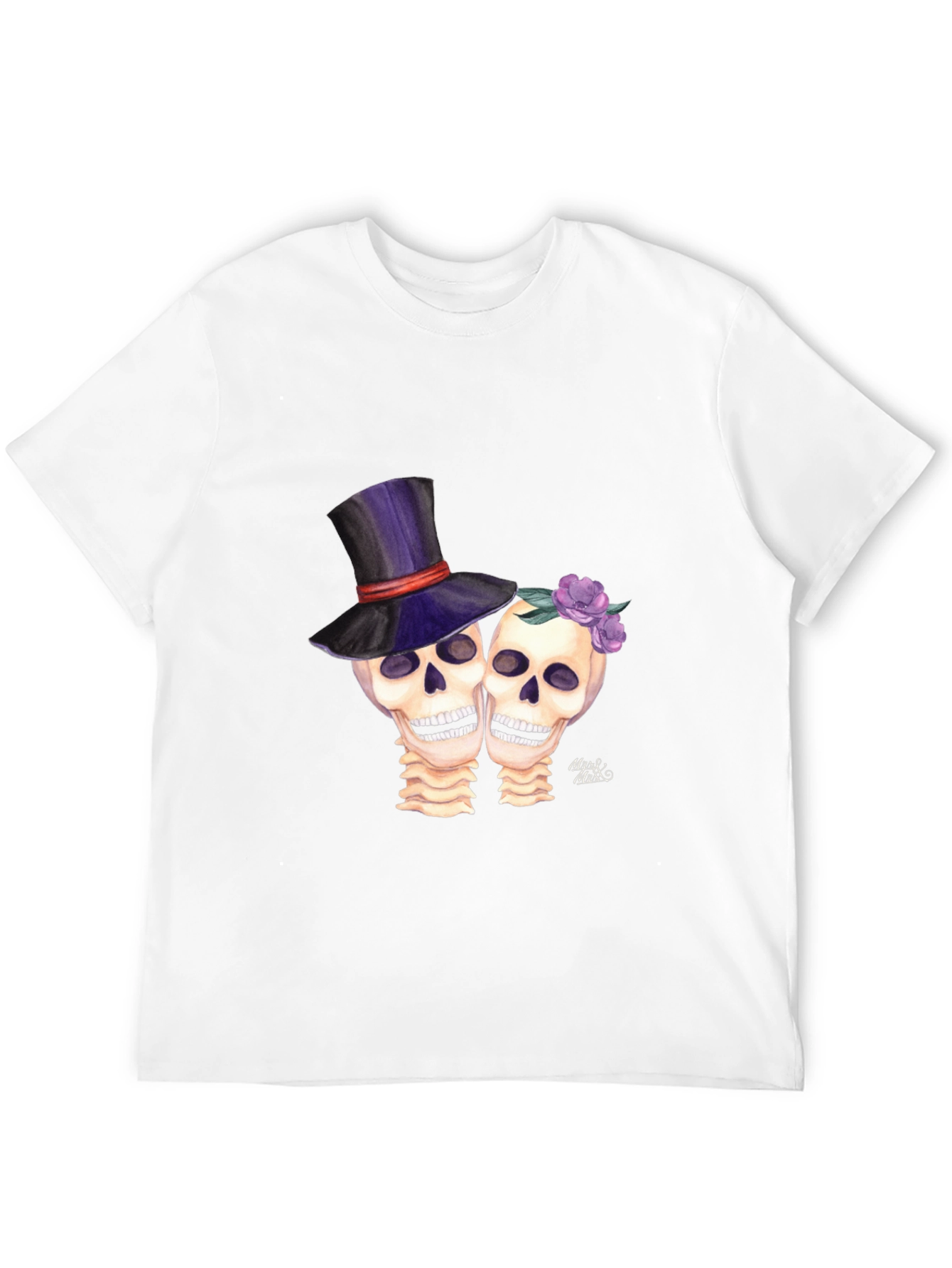 Day of the Dead Skull Couple Graphic Tee