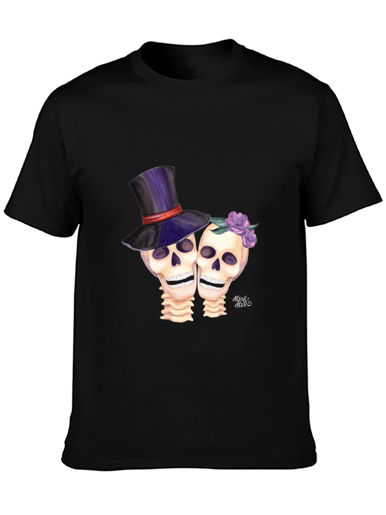 Day of the Dead Skull Couple Graphic Tee