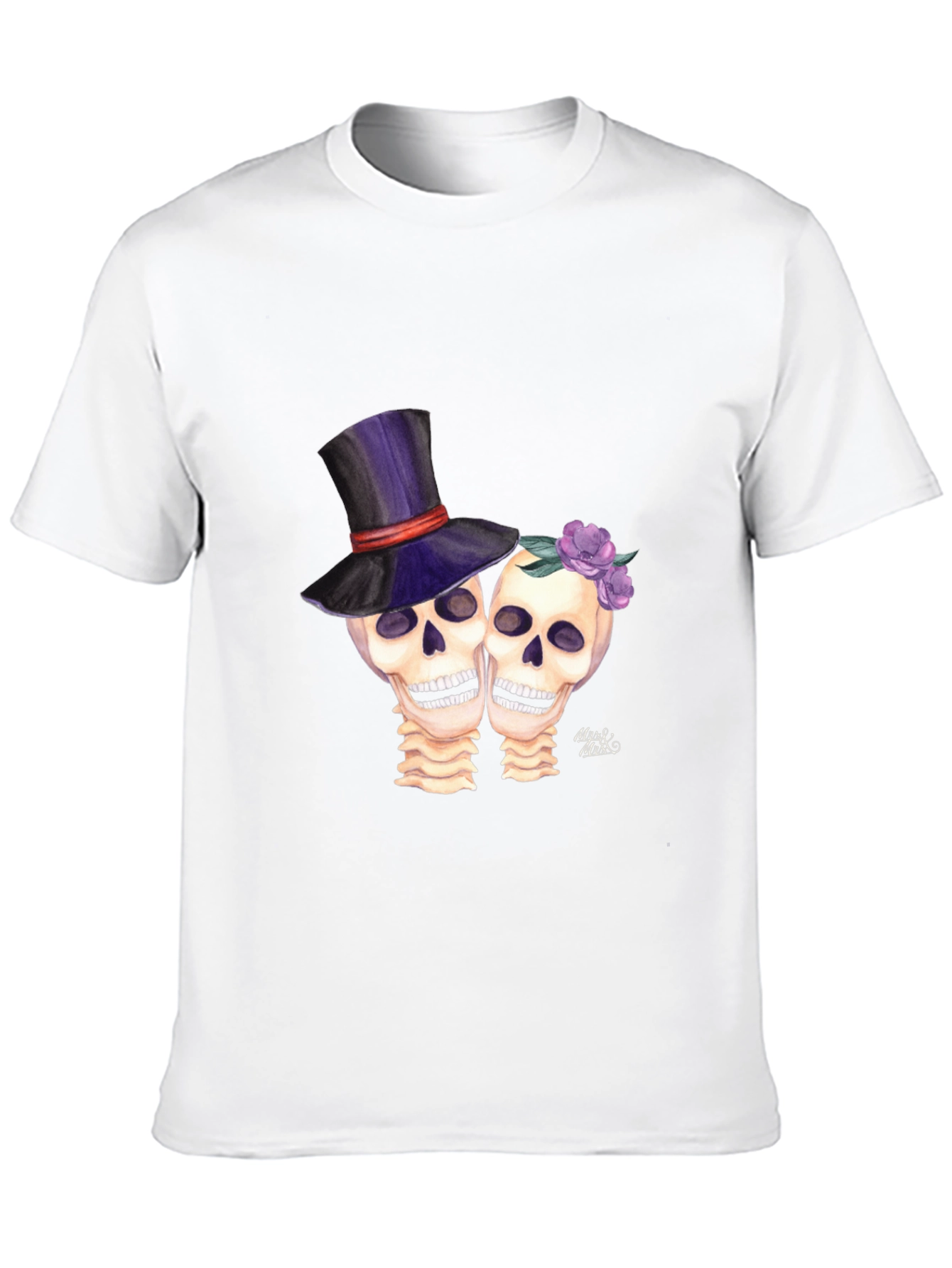 Day of the Dead Skull Couple Graphic Tee