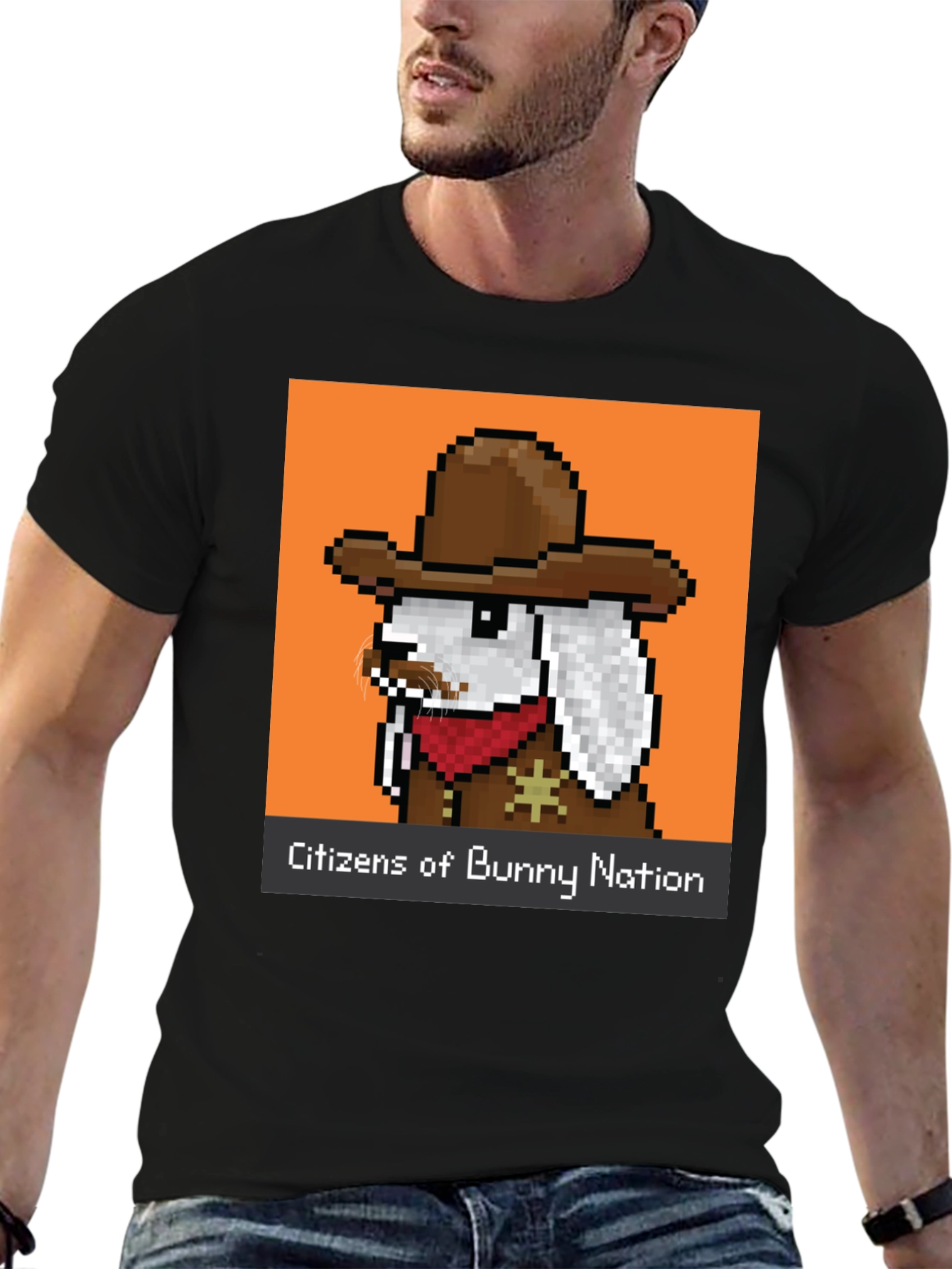 Pixel Cowboy Bunny T-Shirt - Citizens of Bunny Nation