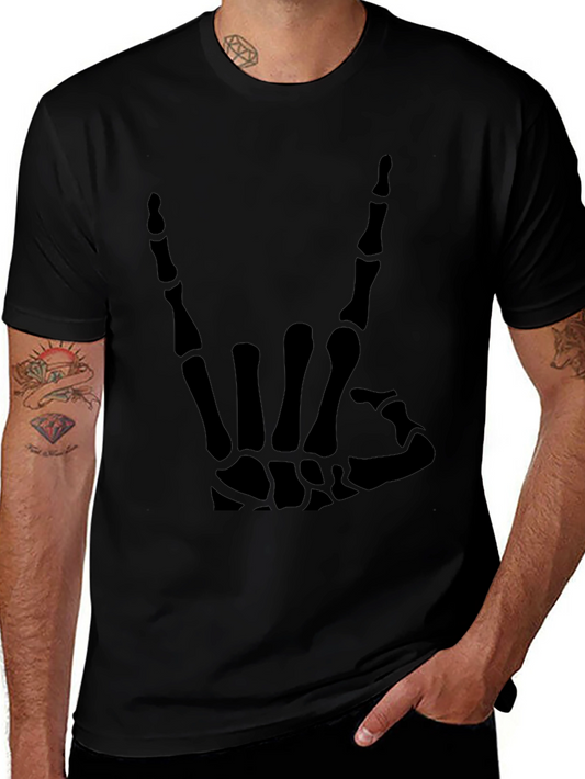 Skeleton Hand Graphic Tee - Rock On T-Shirt