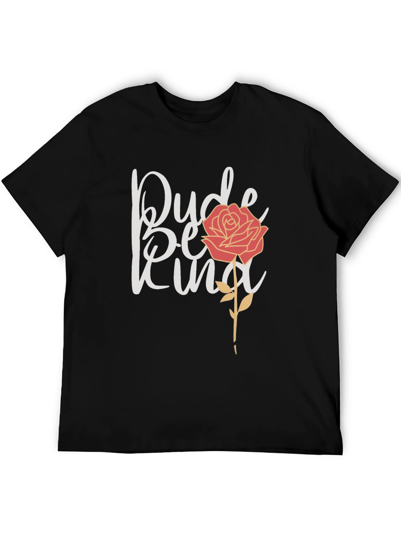 Dude Be Kind Rose Graphic Tee - Black