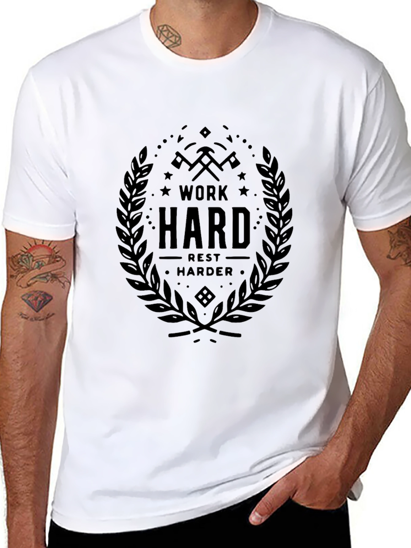 Work Hard Rest Harder Black T-Shirt