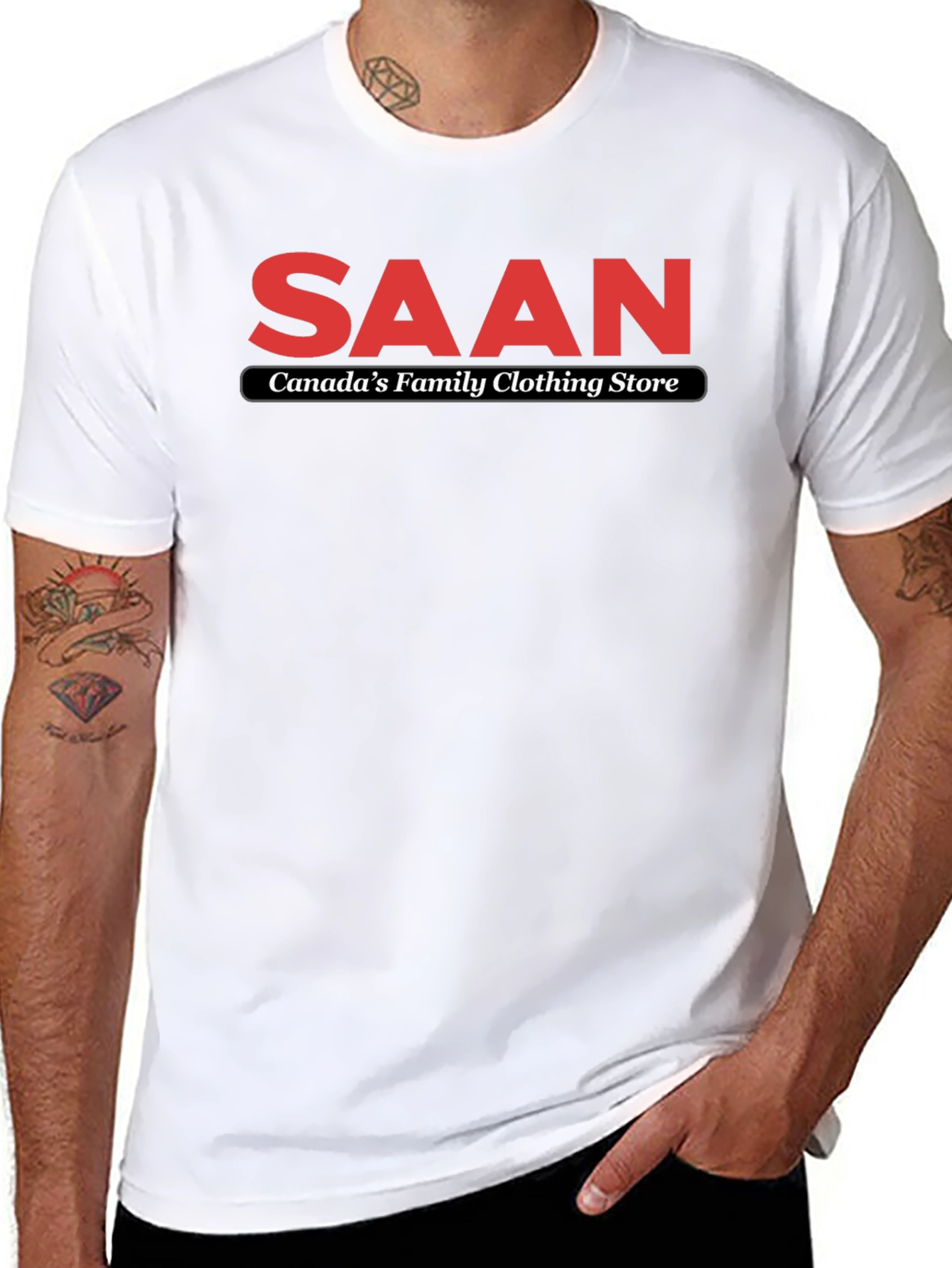 SAAN Canadas Family Clothing Store Black T-Shirt
