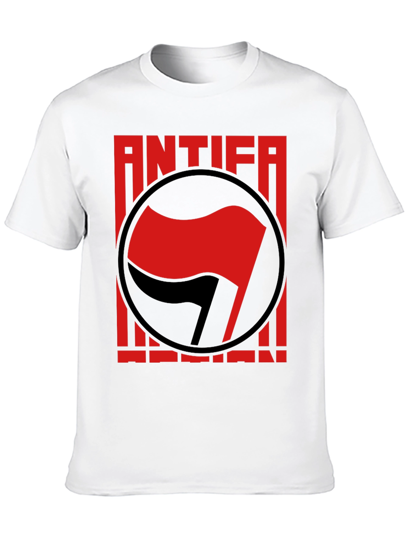 Antifa Anti-Fascist T-Shirt - Red Flag Graphic