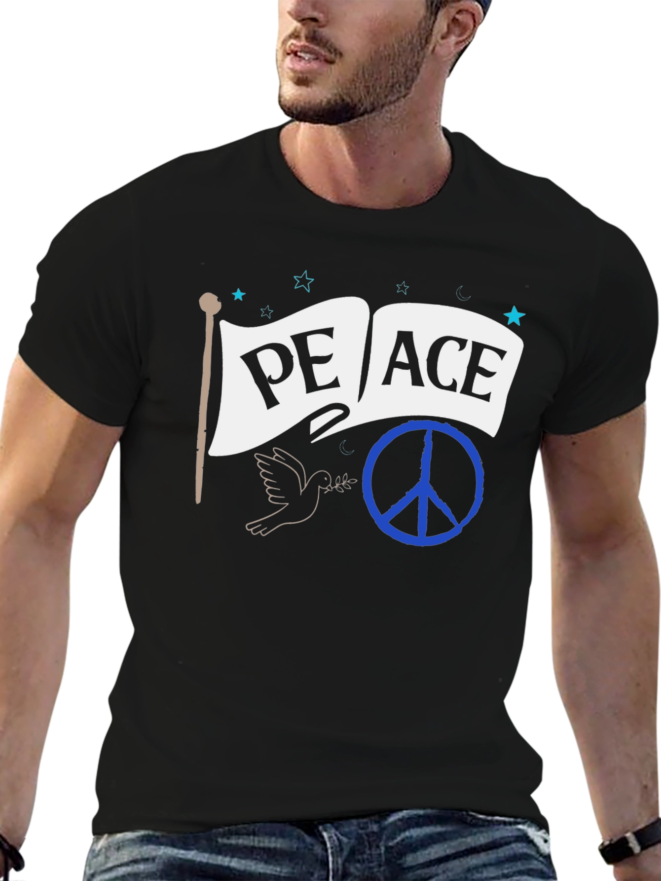 Peace Flag T-Shirt - Dove & Symbol Tee