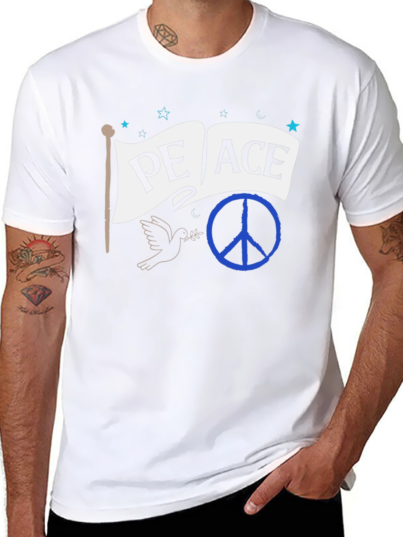 Peace Flag T-Shirt - Dove & Symbol Tee
