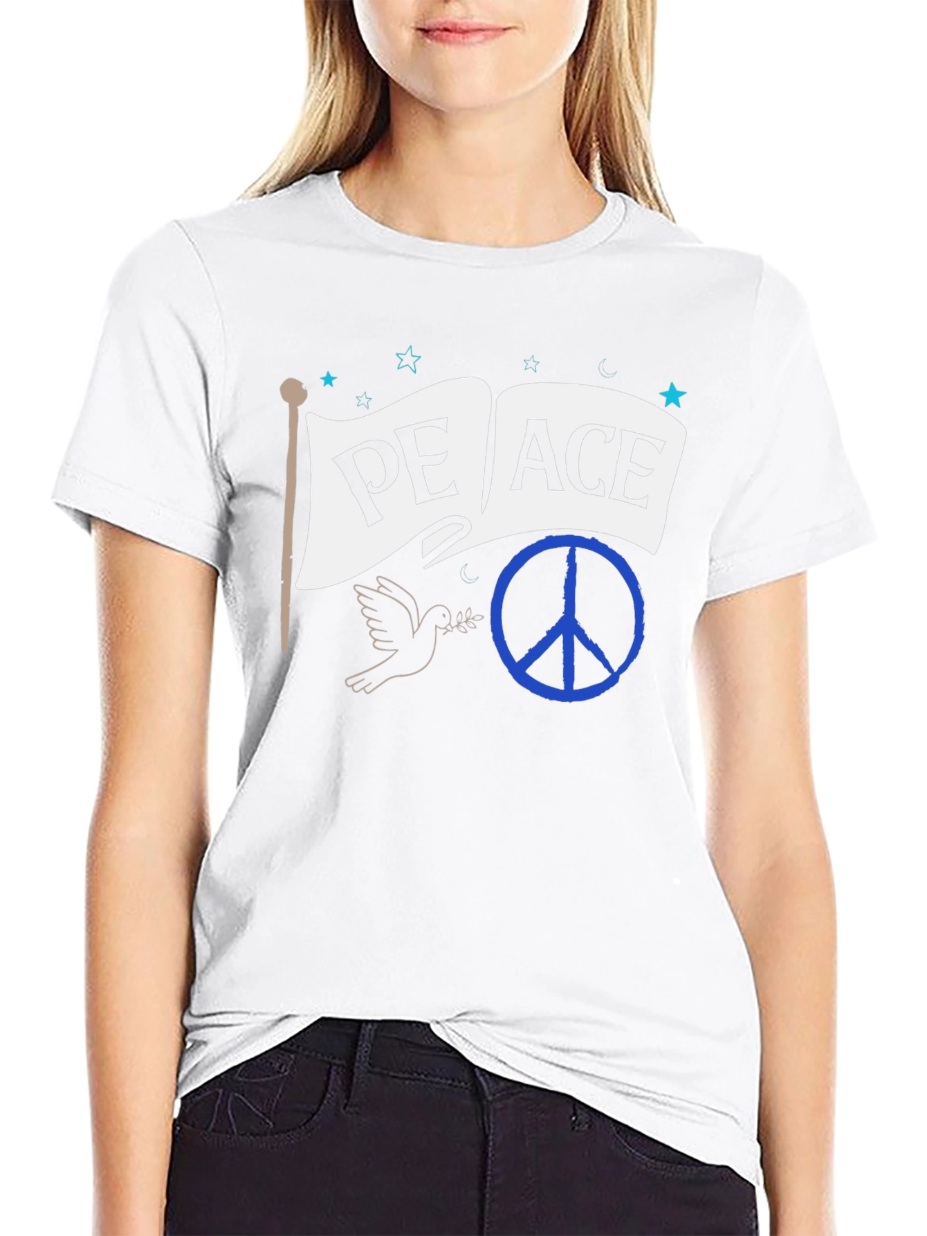 Peace Flag T-Shirt - Dove & Symbol Tee