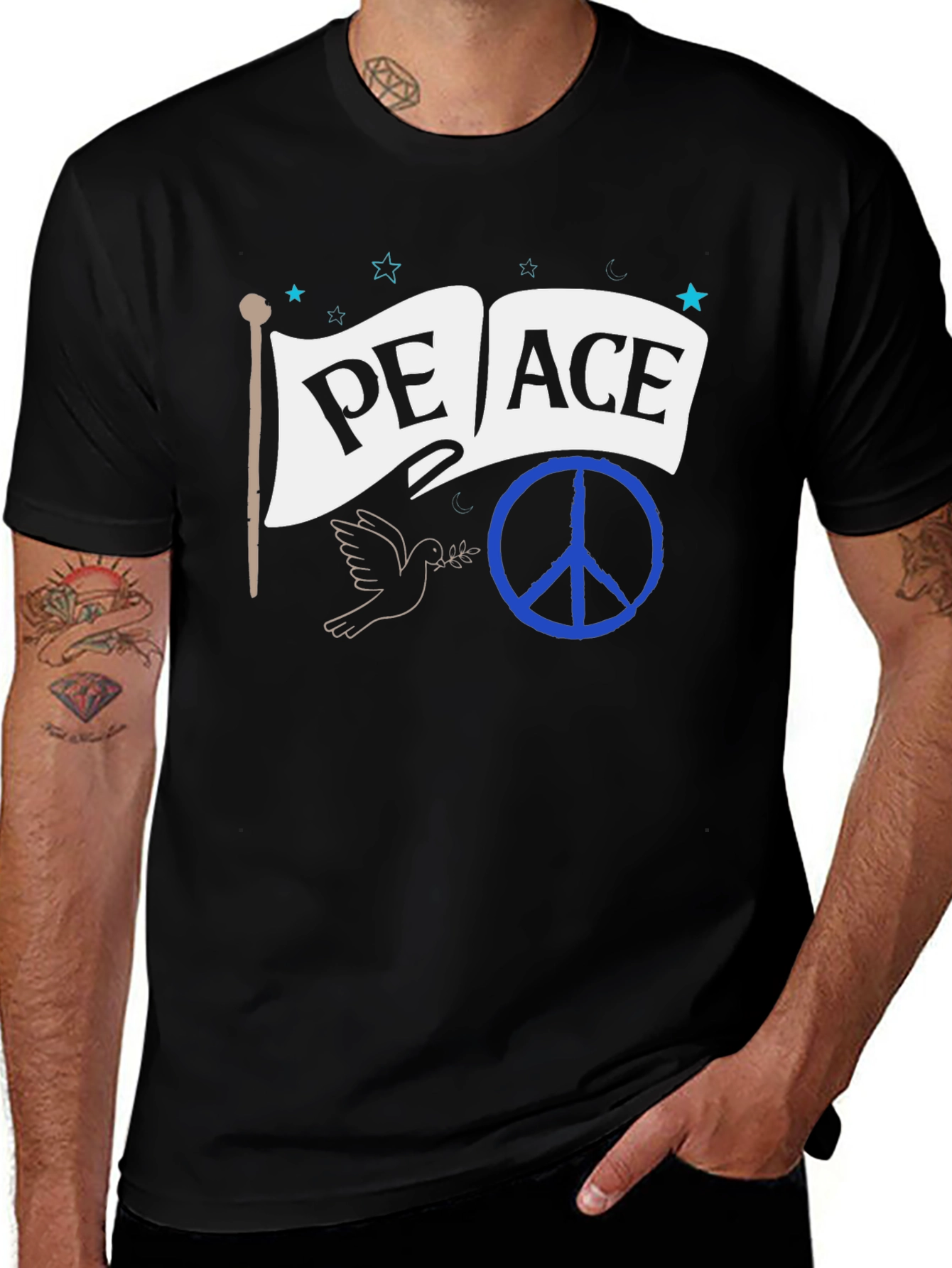 Peace Flag T-Shirt - Dove & Symbol Tee
