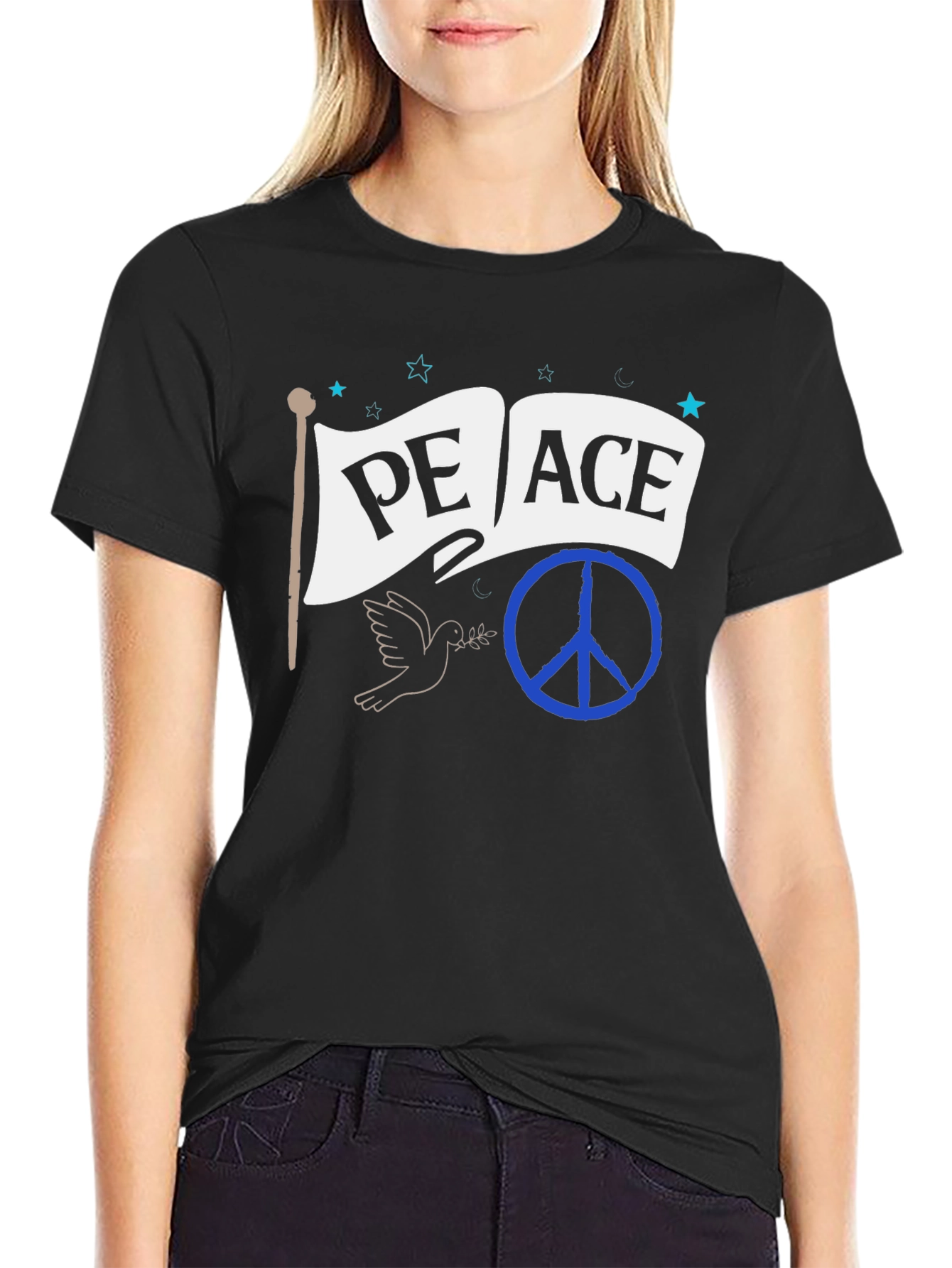 Peace Flag T-Shirt - Dove & Symbol Tee