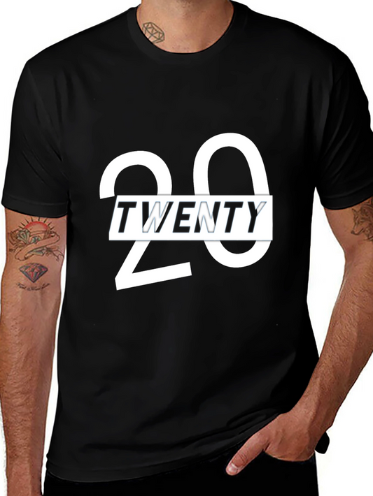 Stylish Twenty Graphic Print Crew Neck T-Shirt
