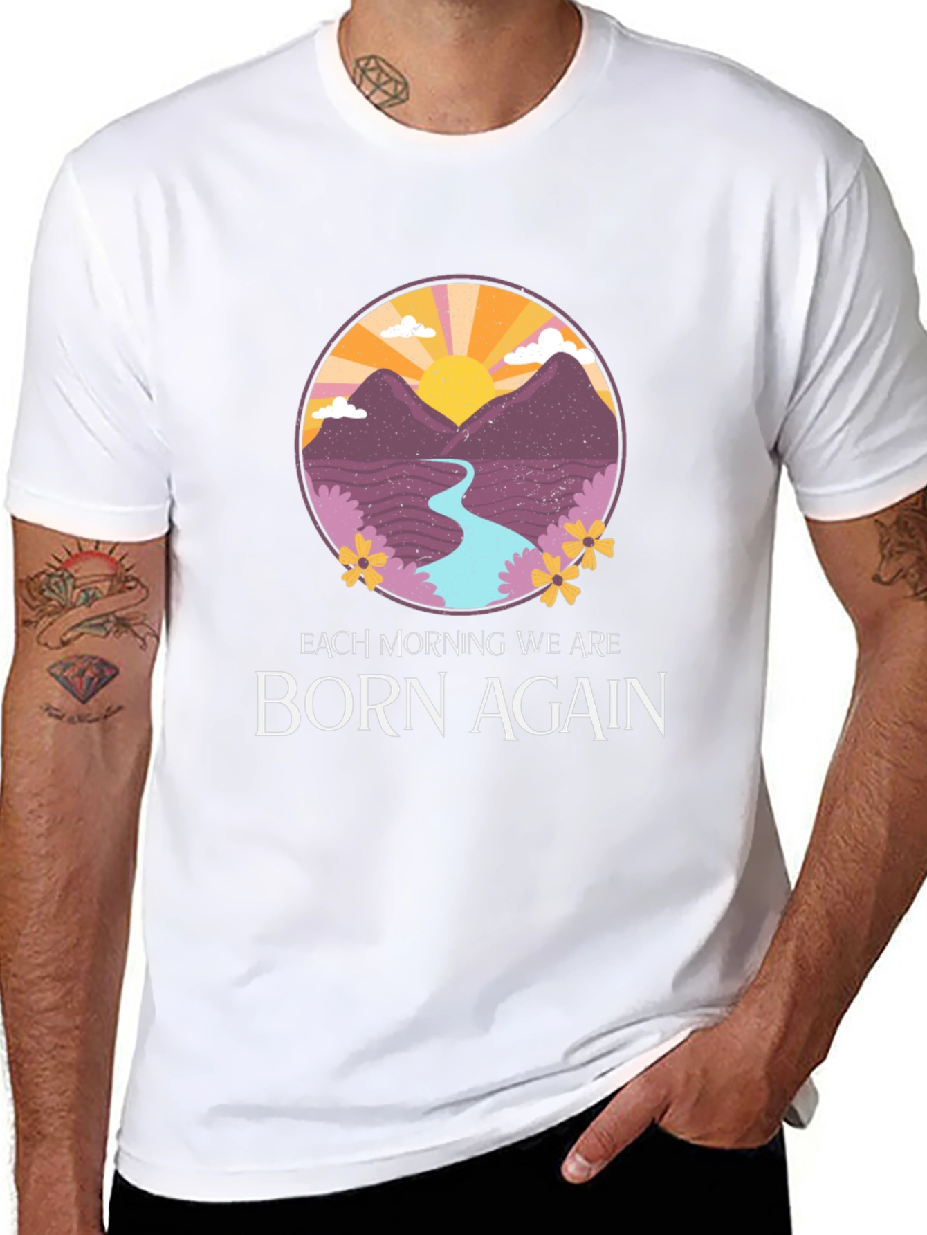 Born Again Mountain River Graphic Tee