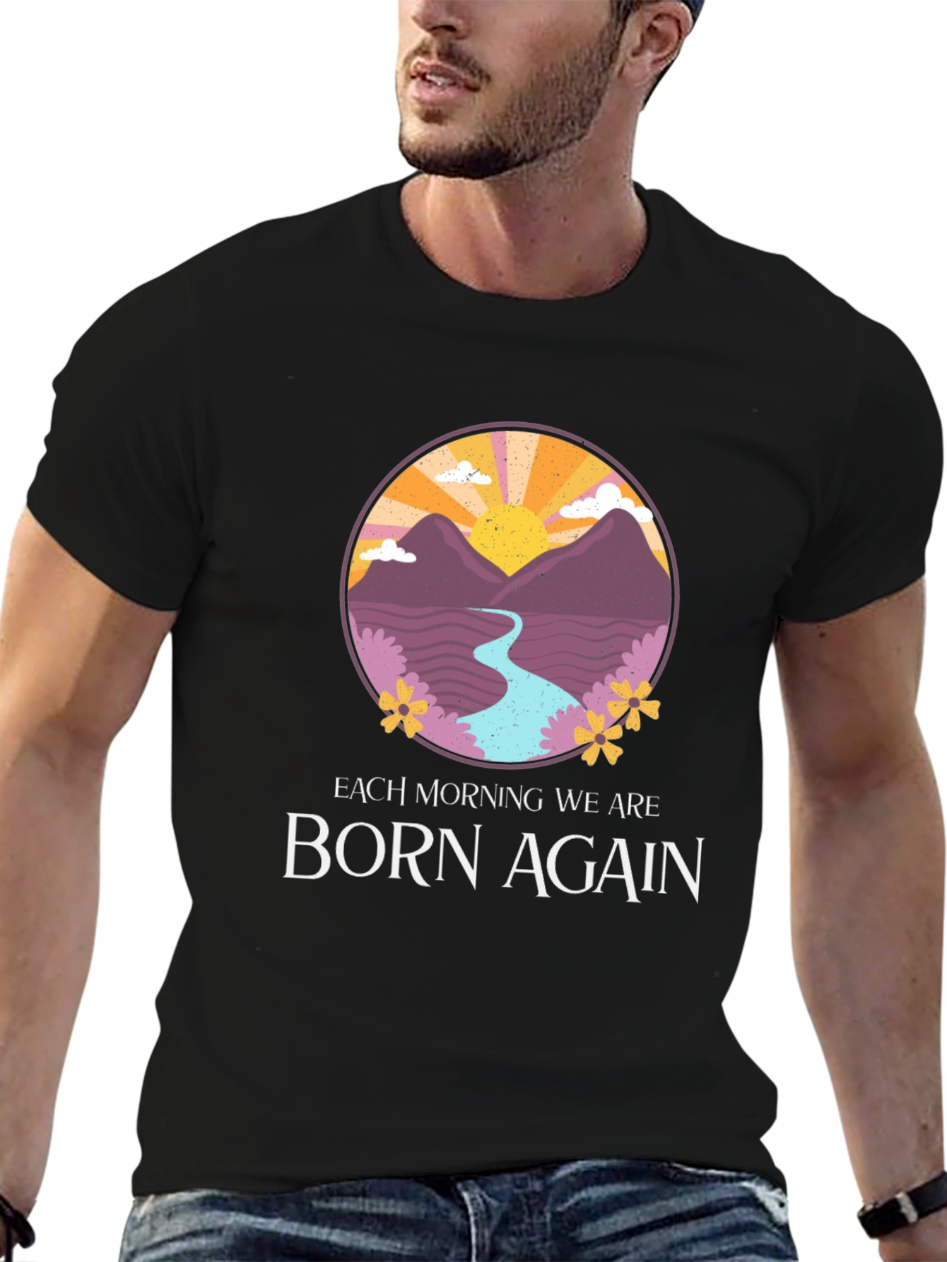 Born Again Mountain River Graphic Tee