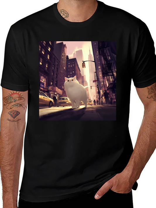 Giant Cat in City T-Shirt