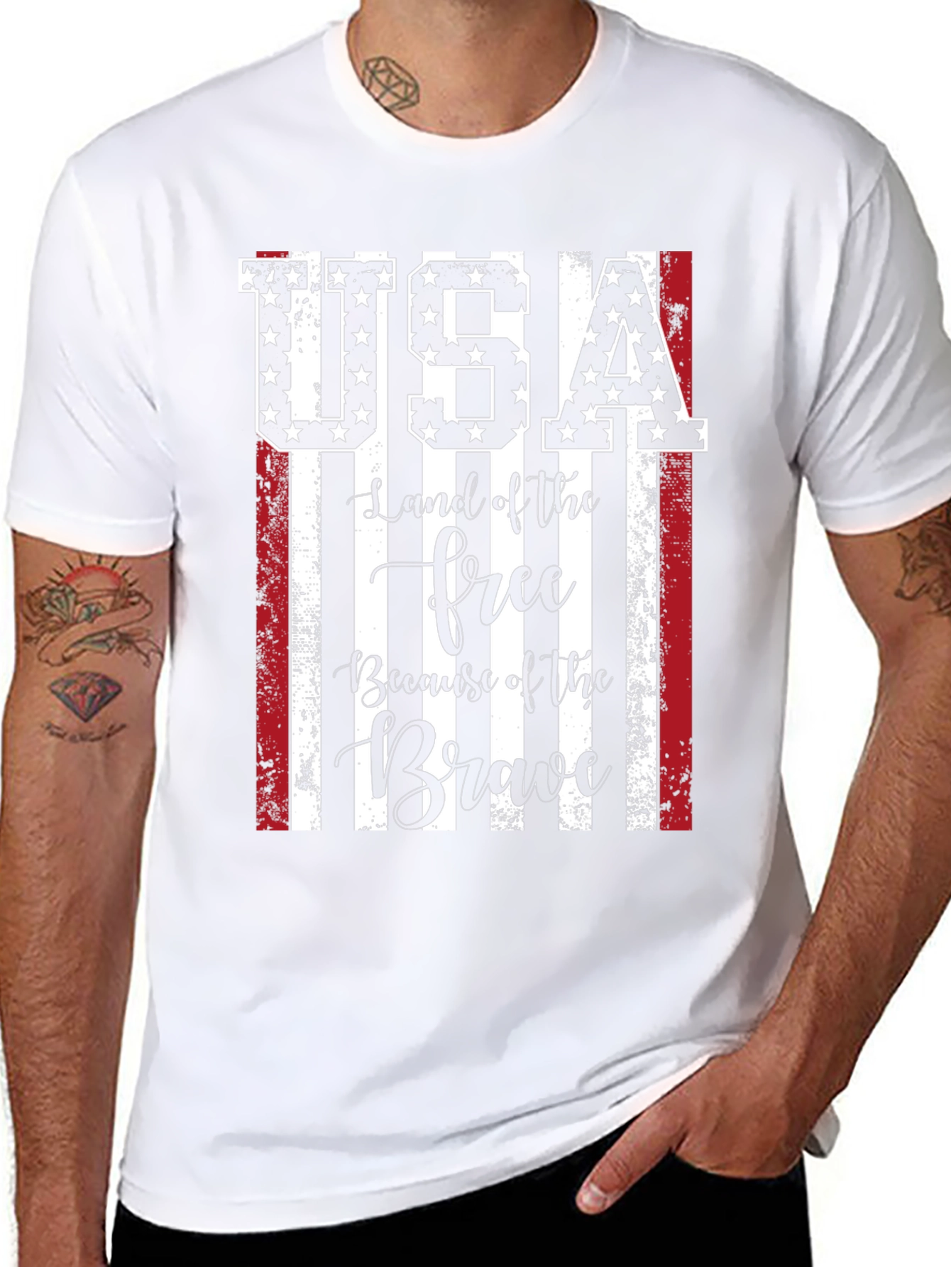 USA Flag Graphic T-Shirt - Land of the Free