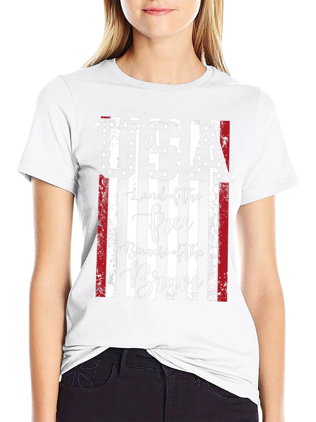 USA Flag Graphic T-Shirt - Land of the Free