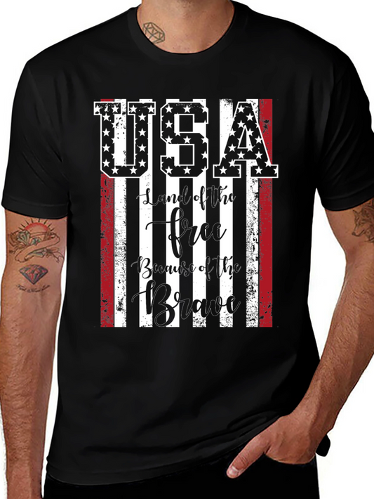 USA Flag Graphic T-Shirt - Land of the Free