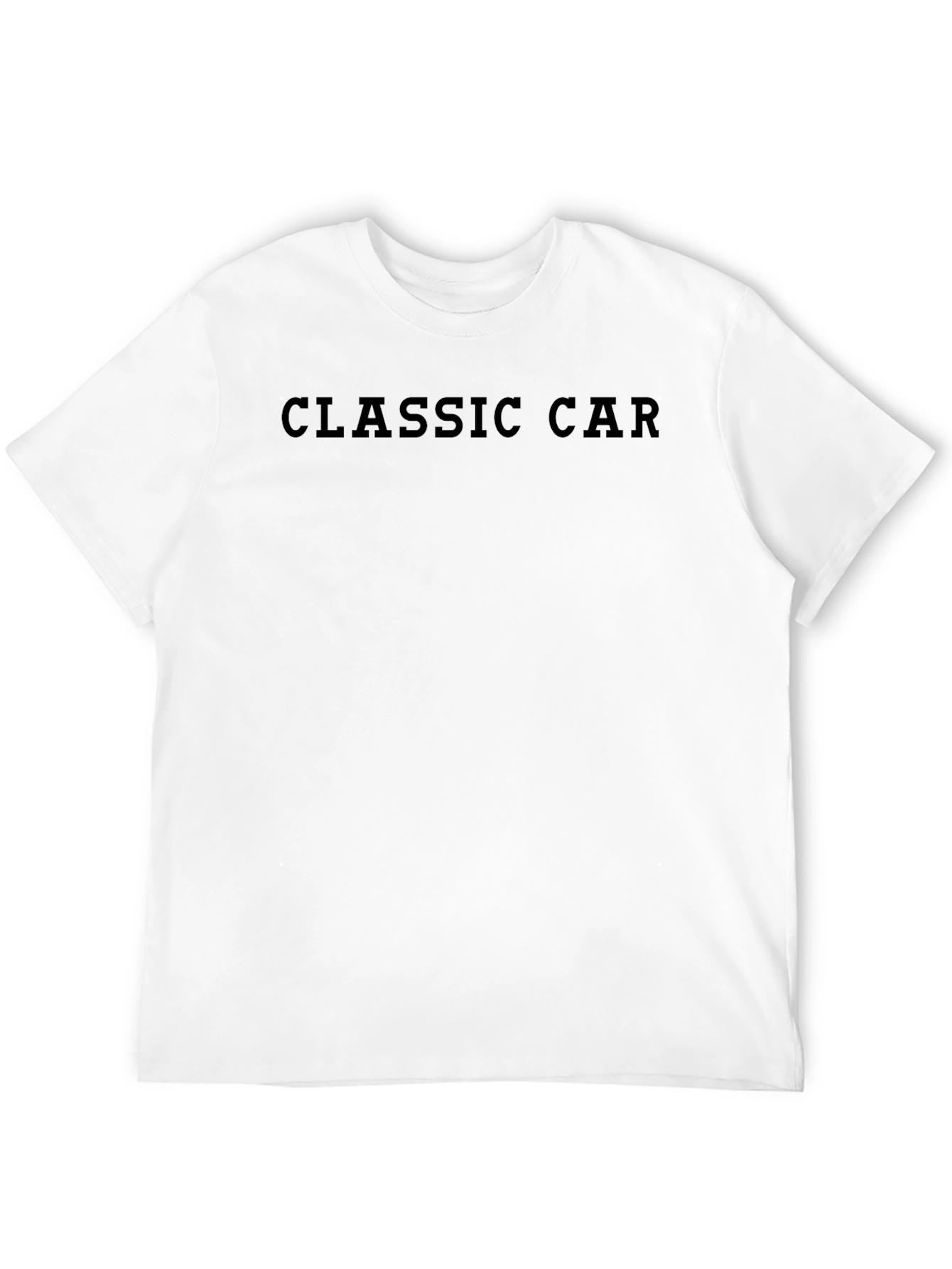 Classic Car T-Shirt - Solid Black Crew Neck Tee