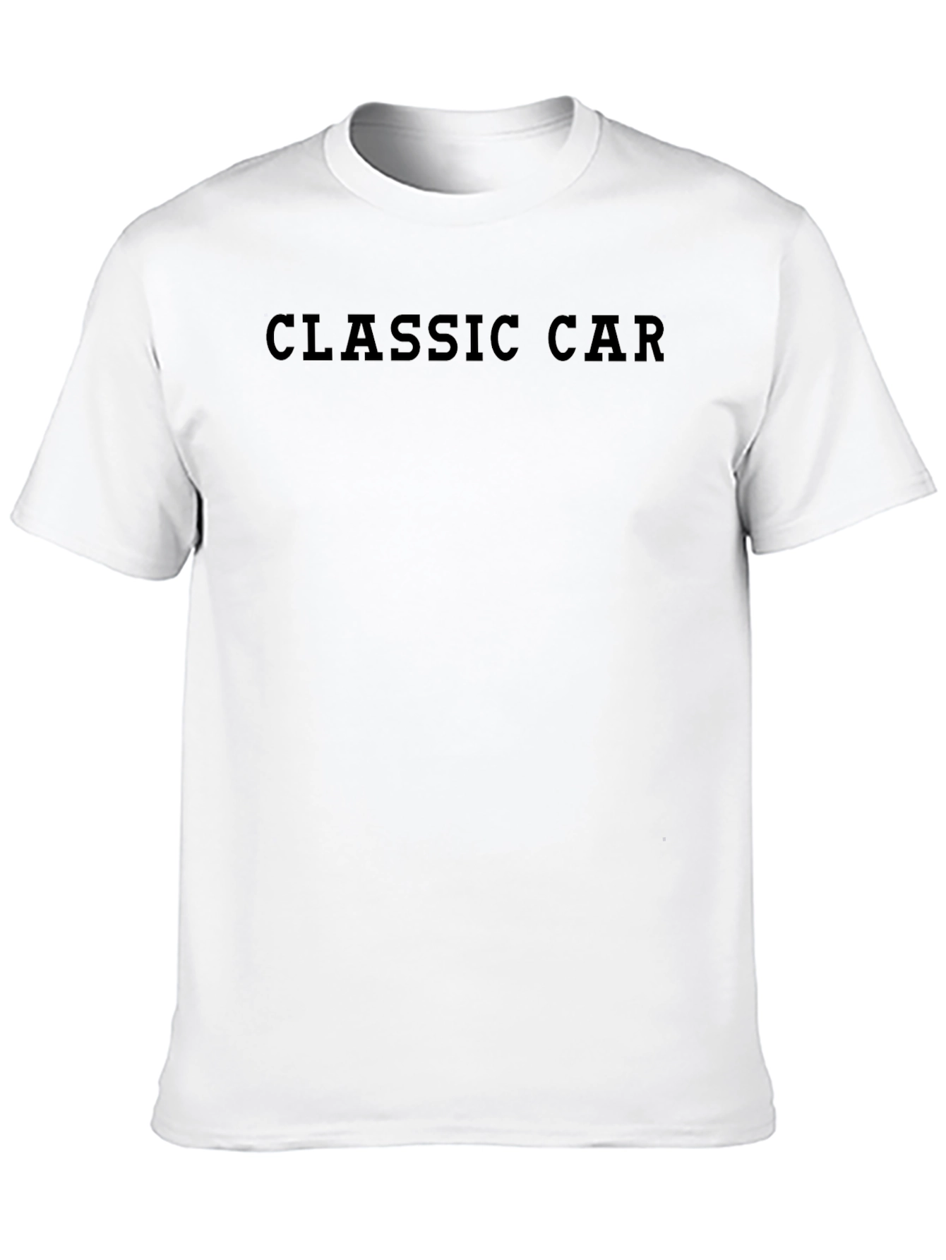 Classic Car T-Shirt - Solid Black Crew Neck Tee